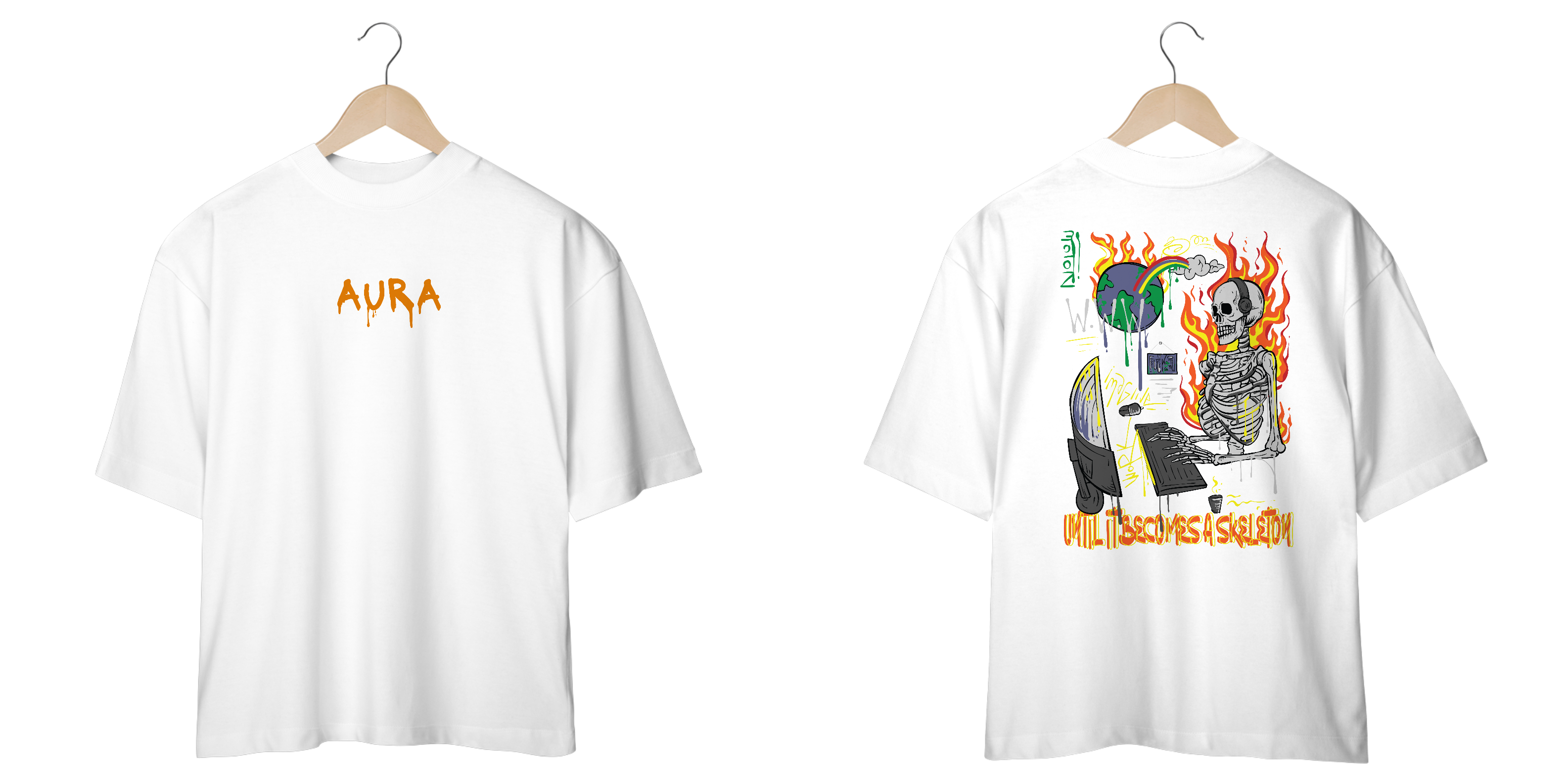Camiseta Oversized Aura Skeleton