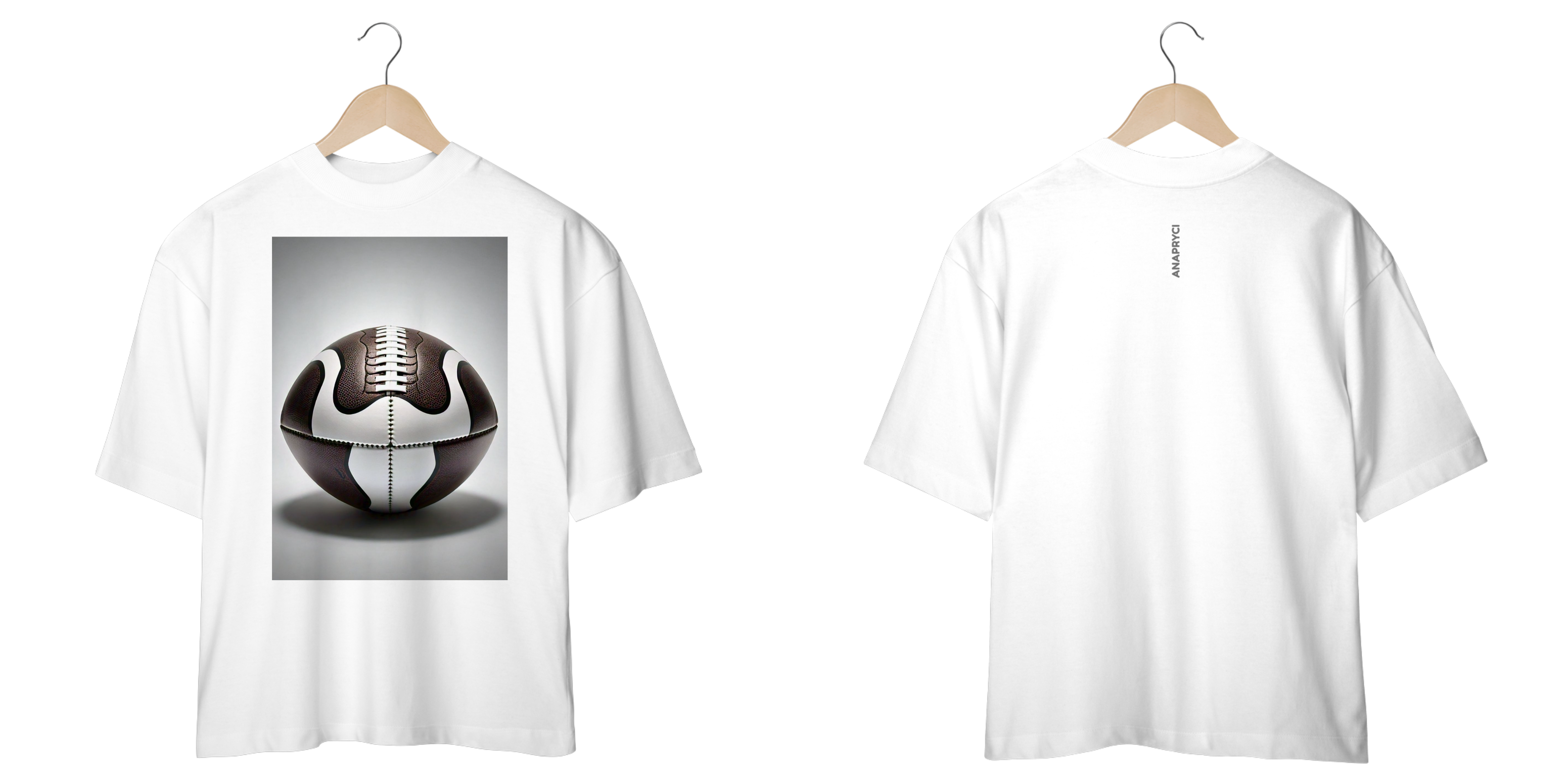 Camiseta Oversized ANAPRYCI c/estampa Futebol Americano