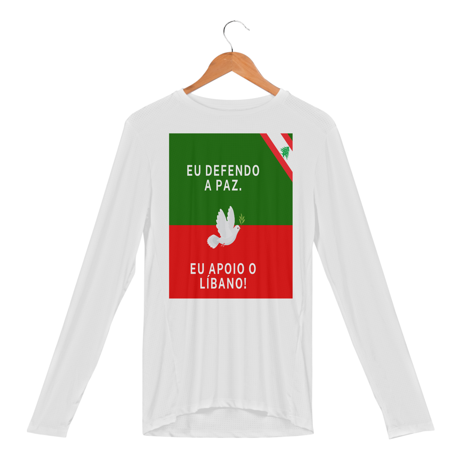 Eu defendo a paz - esportiva manga longa