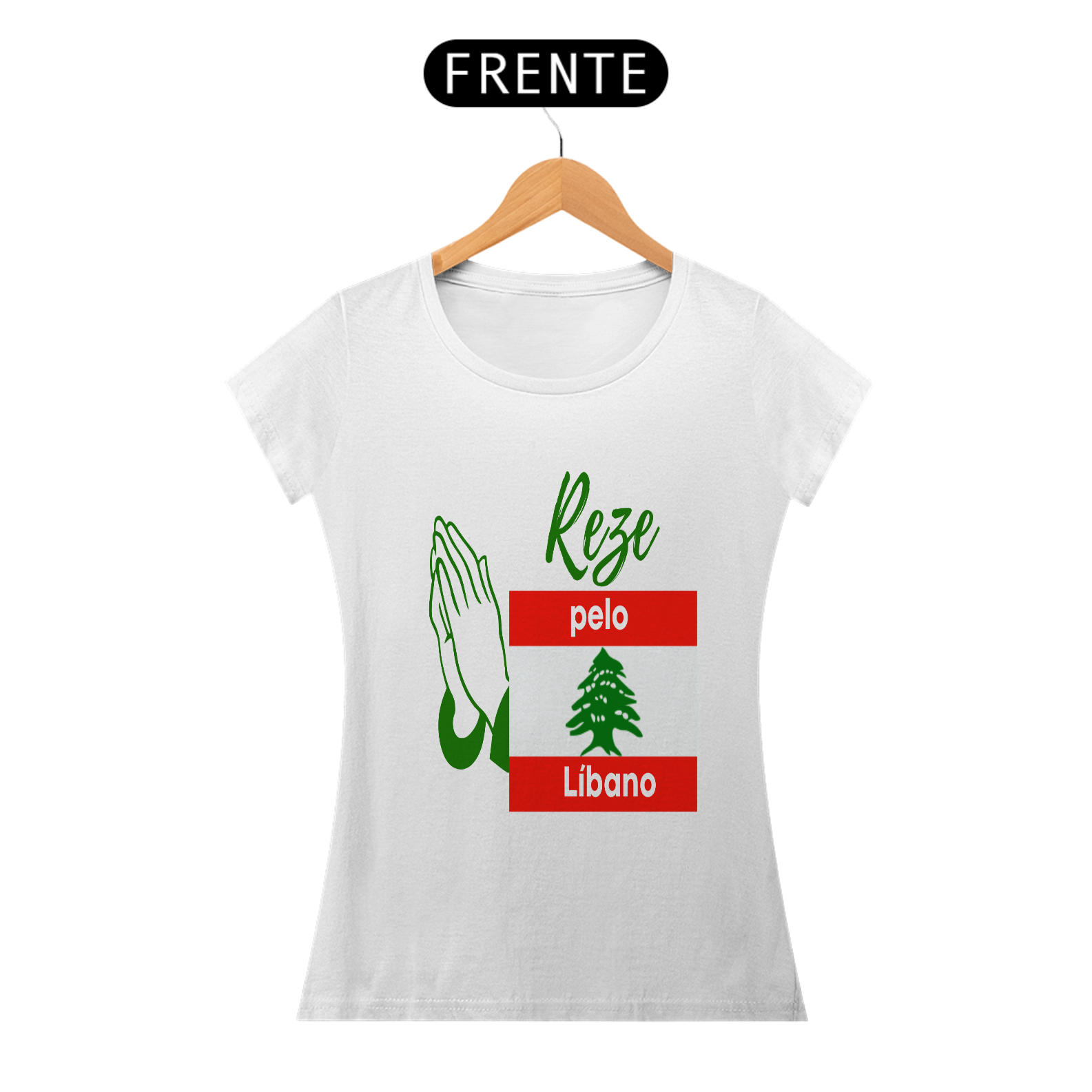 Camiseta feminina Reze pelo Líbano