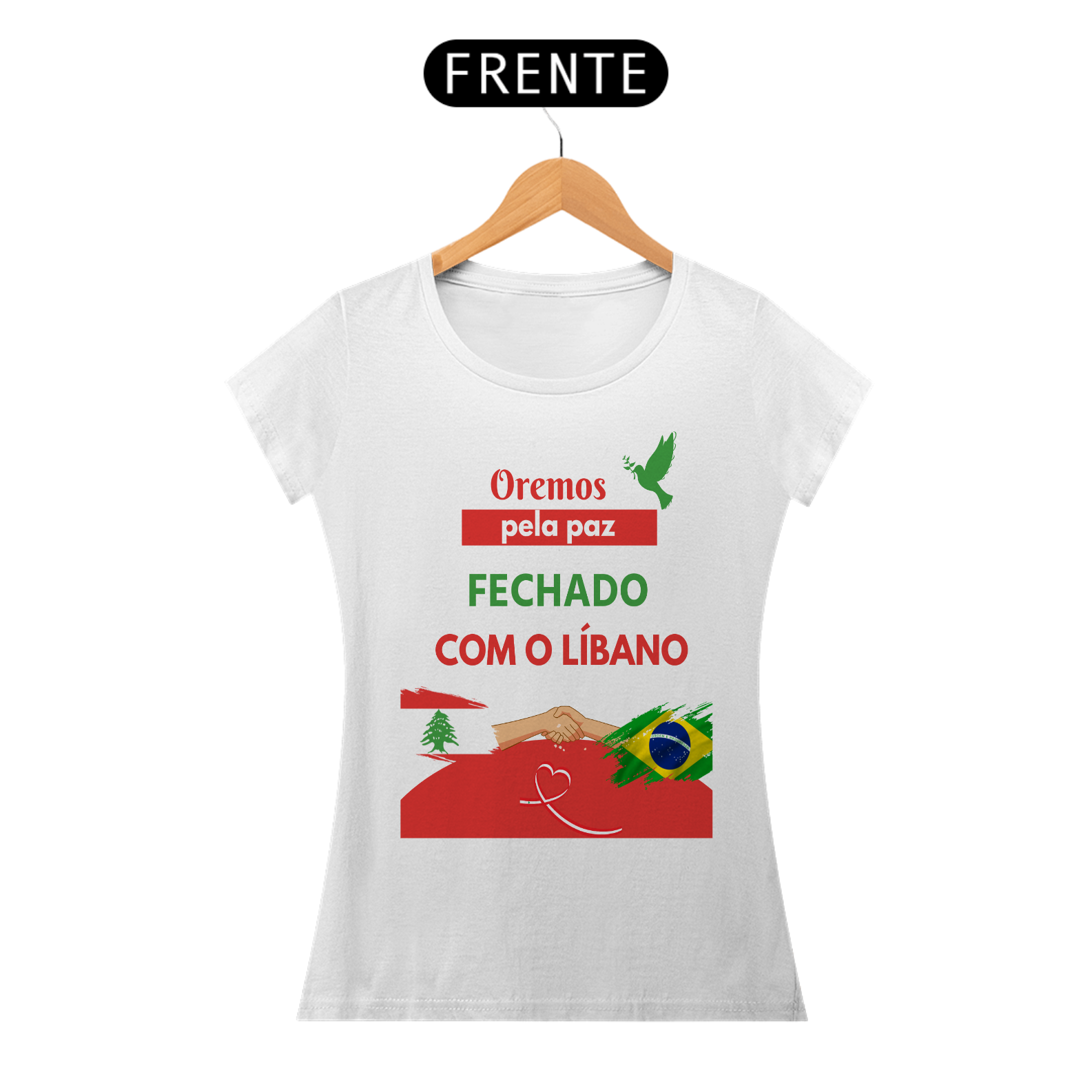 Camiseta Feminina - fechado com o Líbano