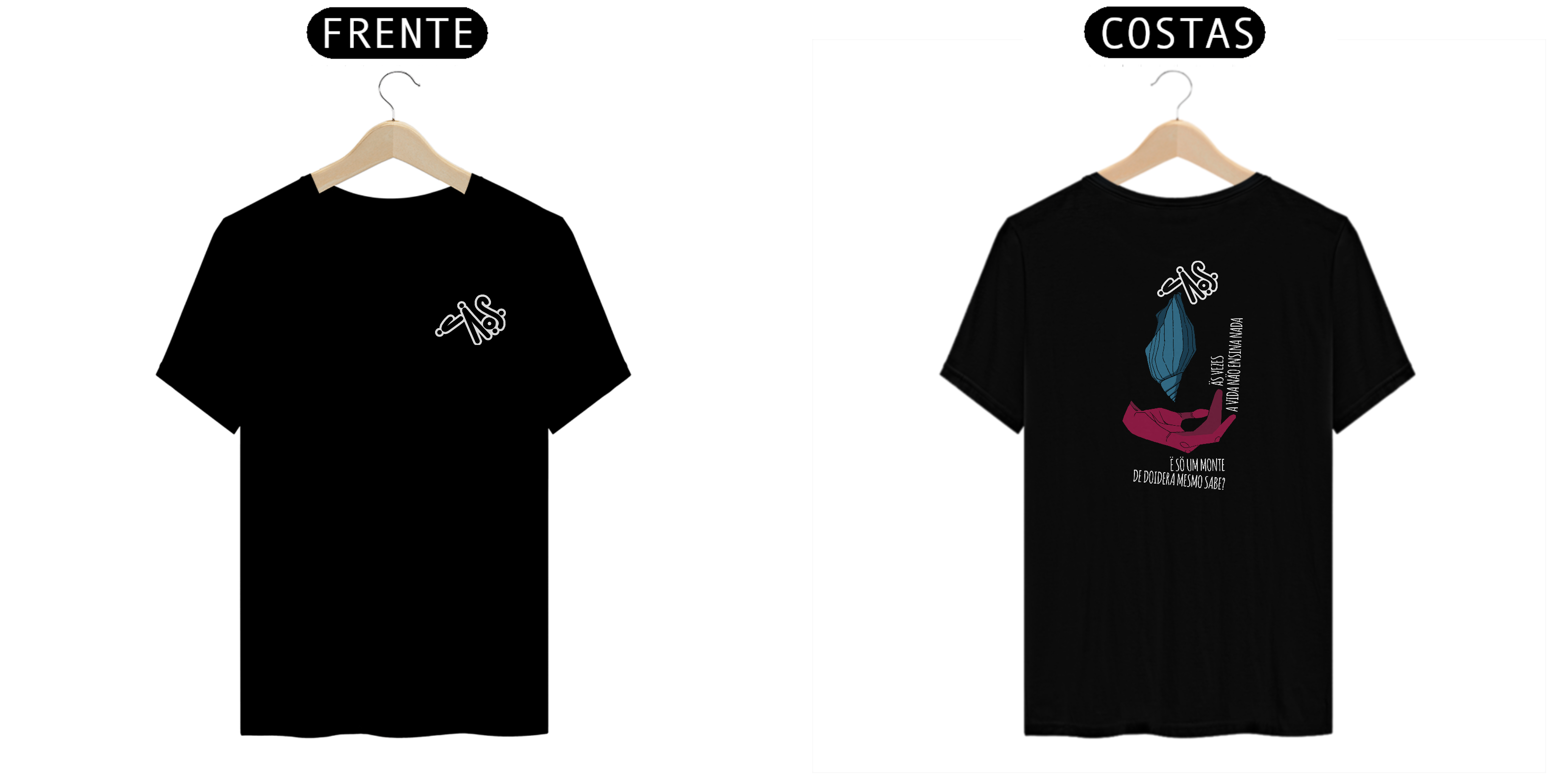 C192 | Doidera Mesmo Costas Frase - Arte Vertical - Cor Preta