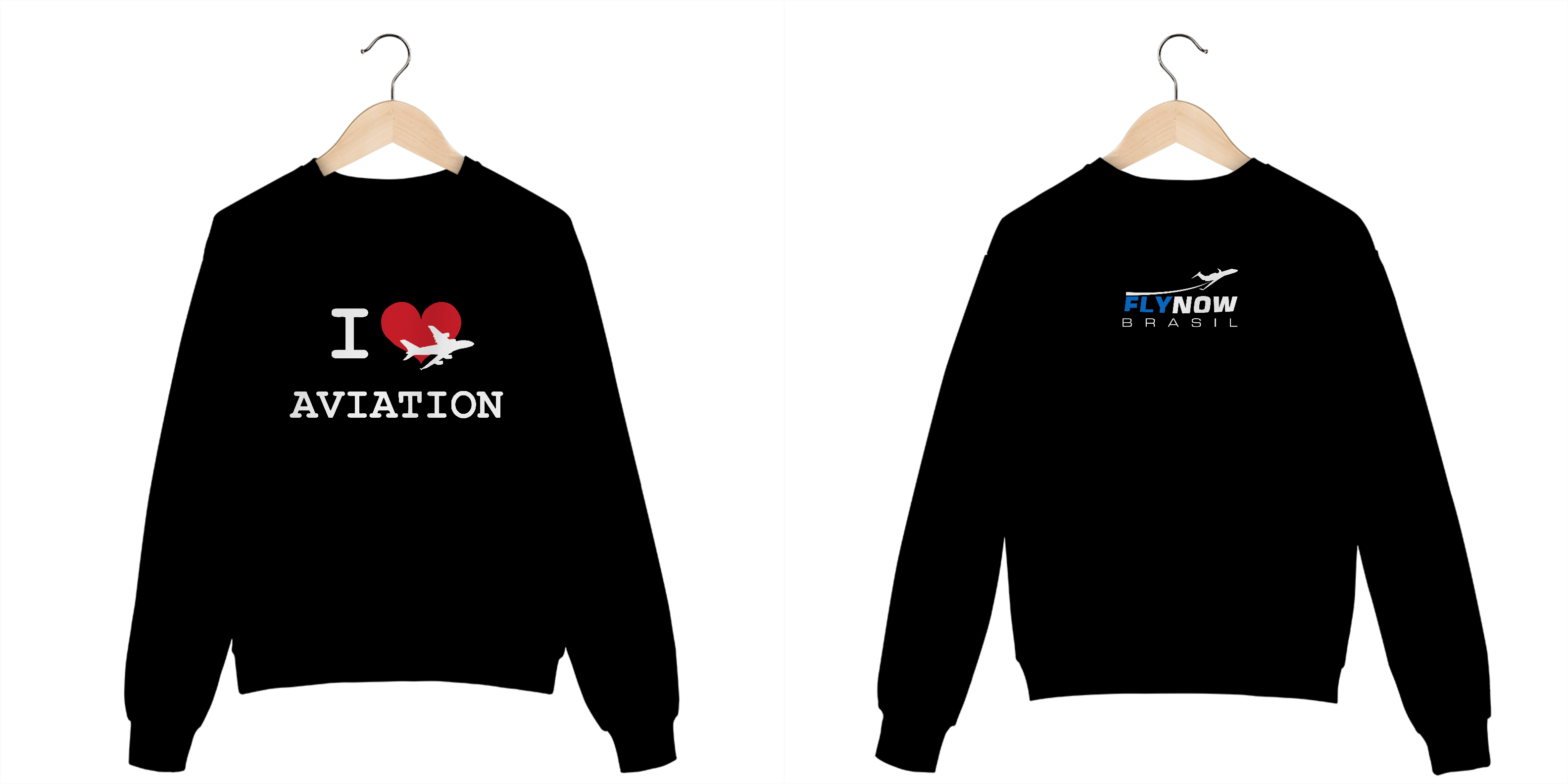 Moletom I Love Aviation Preto