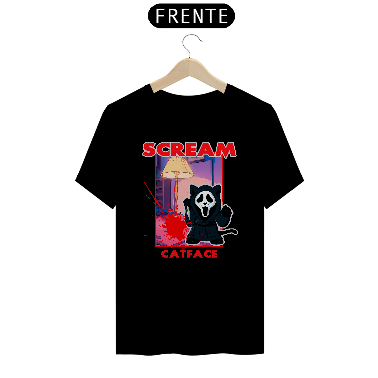CAMISETA SCREAM - CATFACE (Ghostface Pânico)