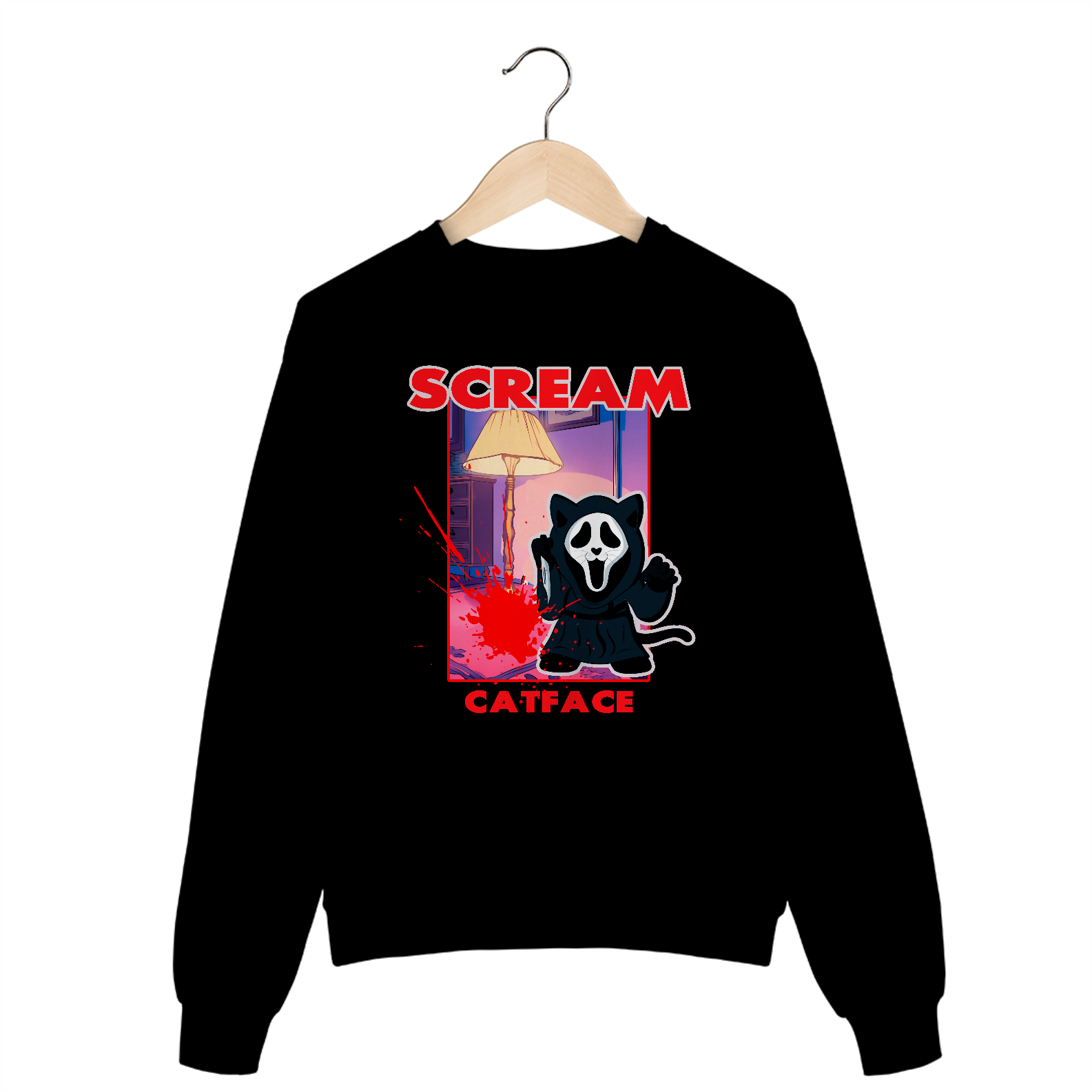 MOLETOM SCREAM - CATFACE (Ghostface Pânico)