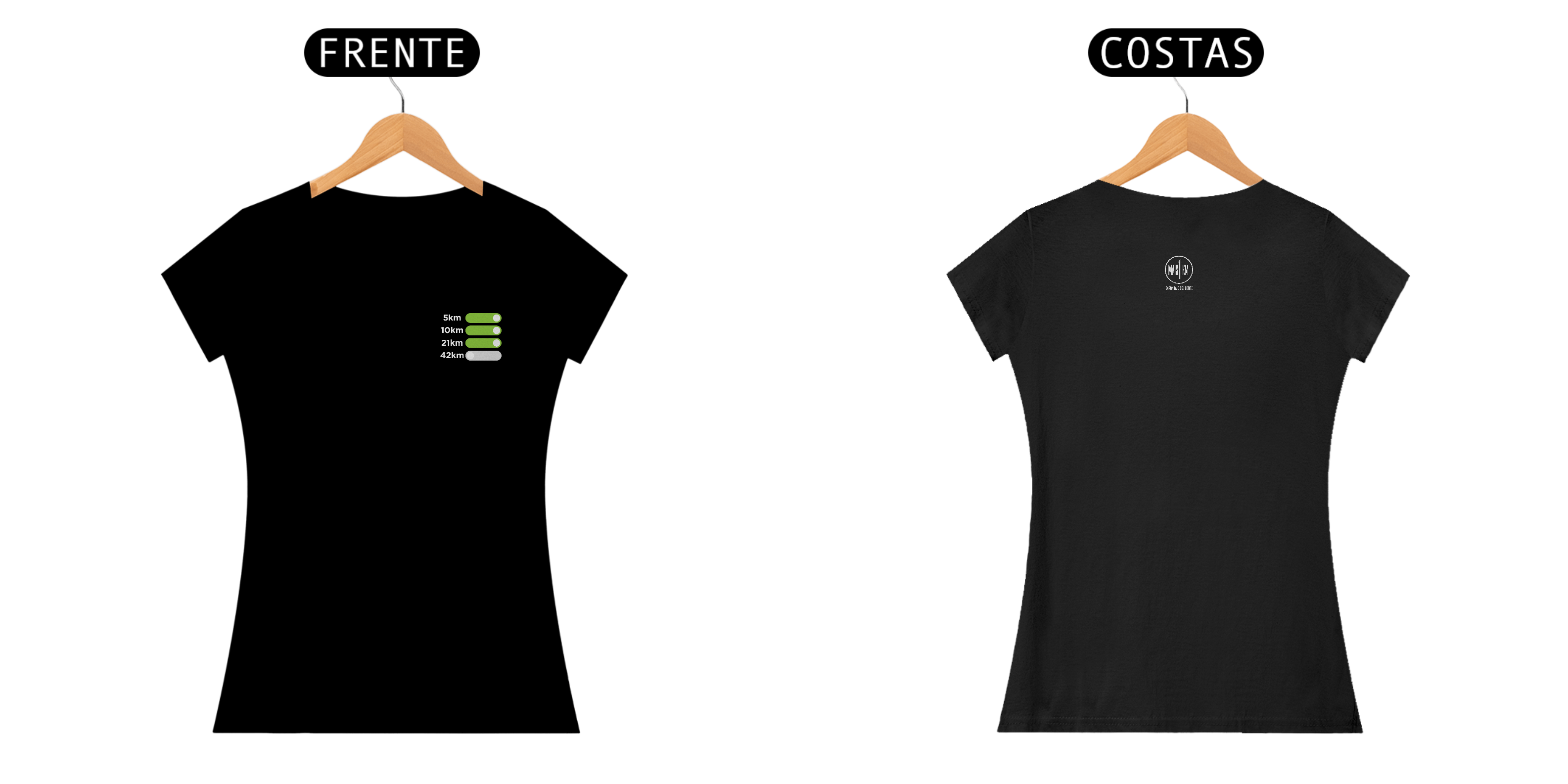 Baby Long 21km Preta – Camiseta Feminina | Algodão Premium