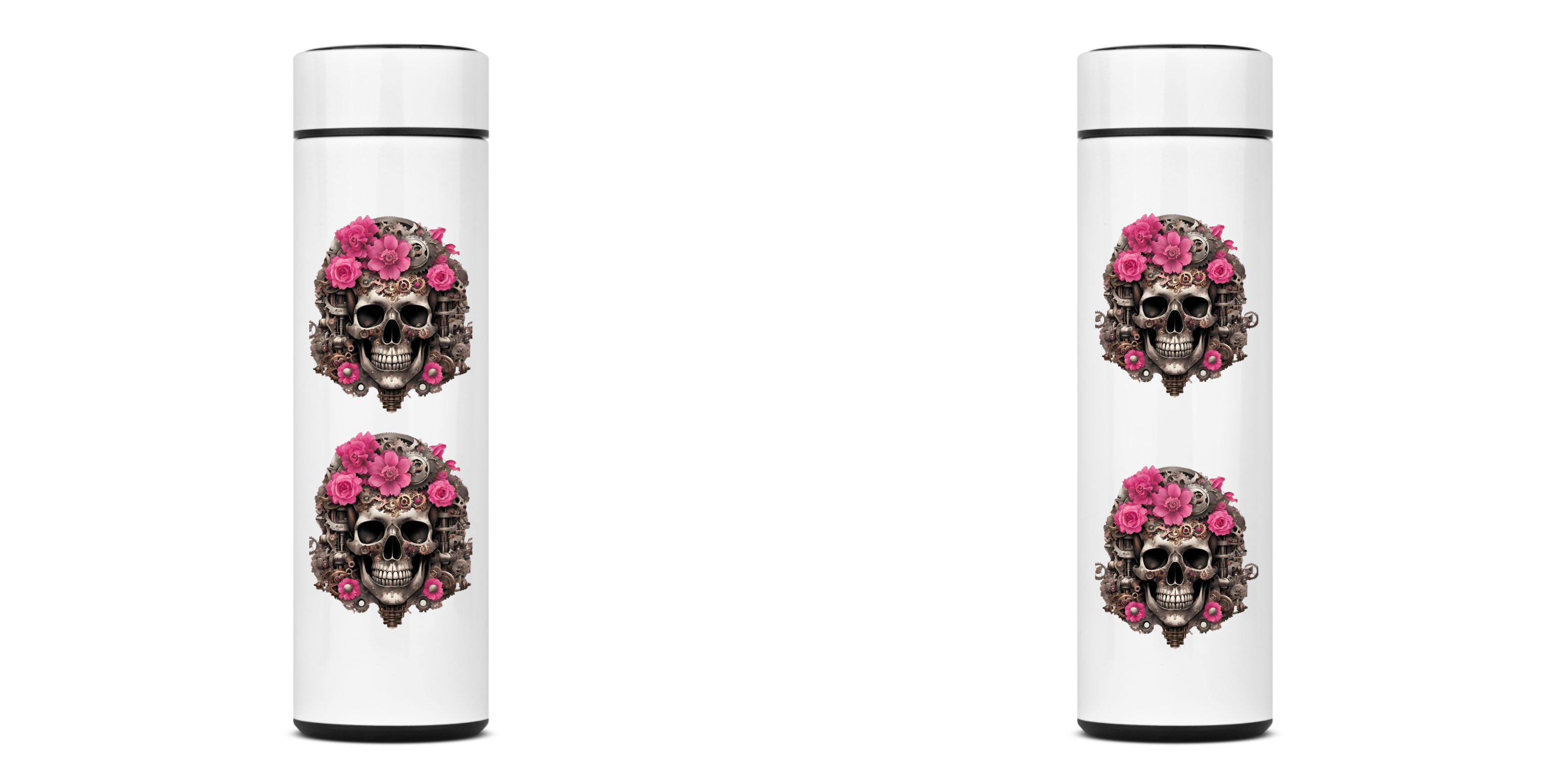 GARRAFA TERMICA CAVEIRA COM FLORES