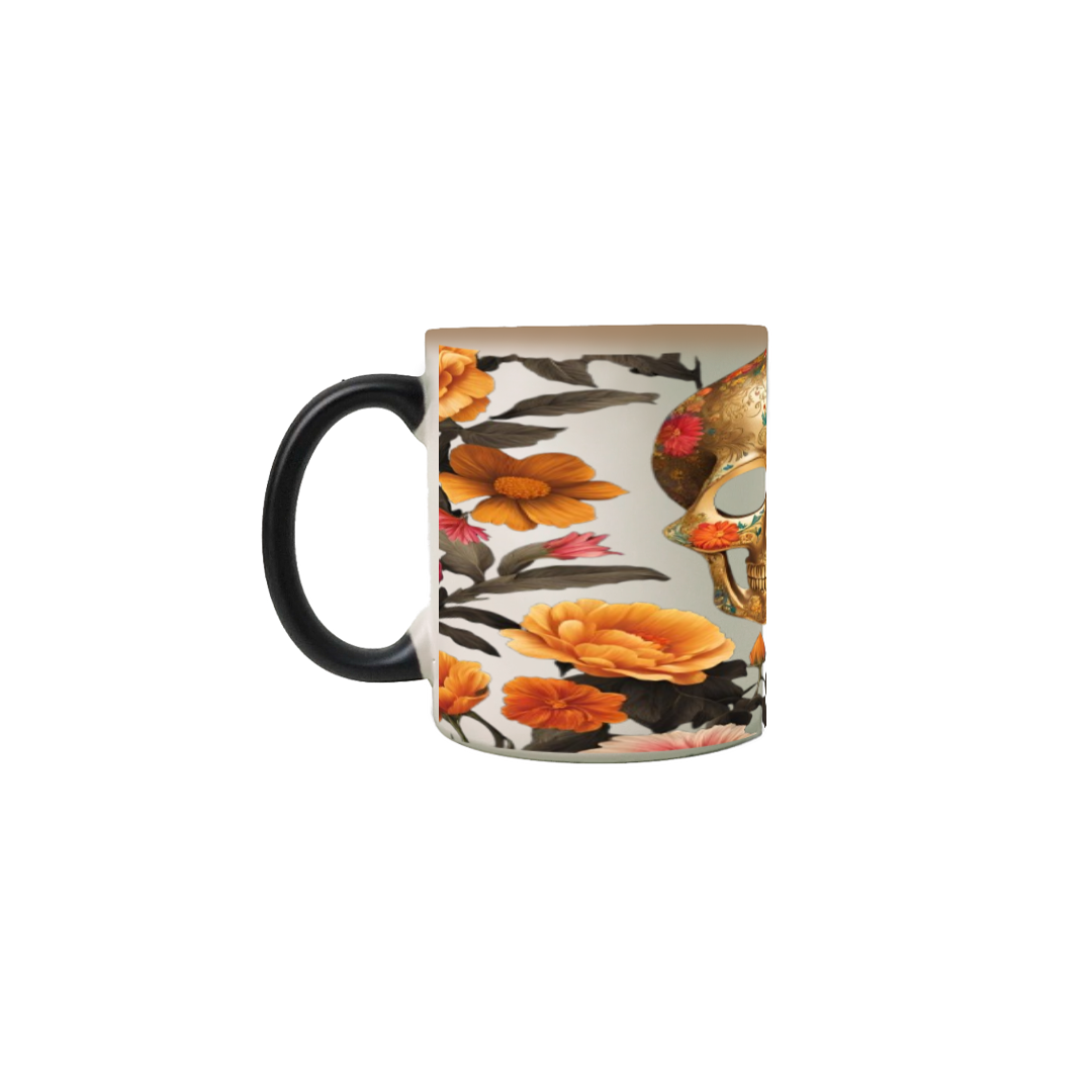 CANECA TERMICA CAVEIRA DOURADA