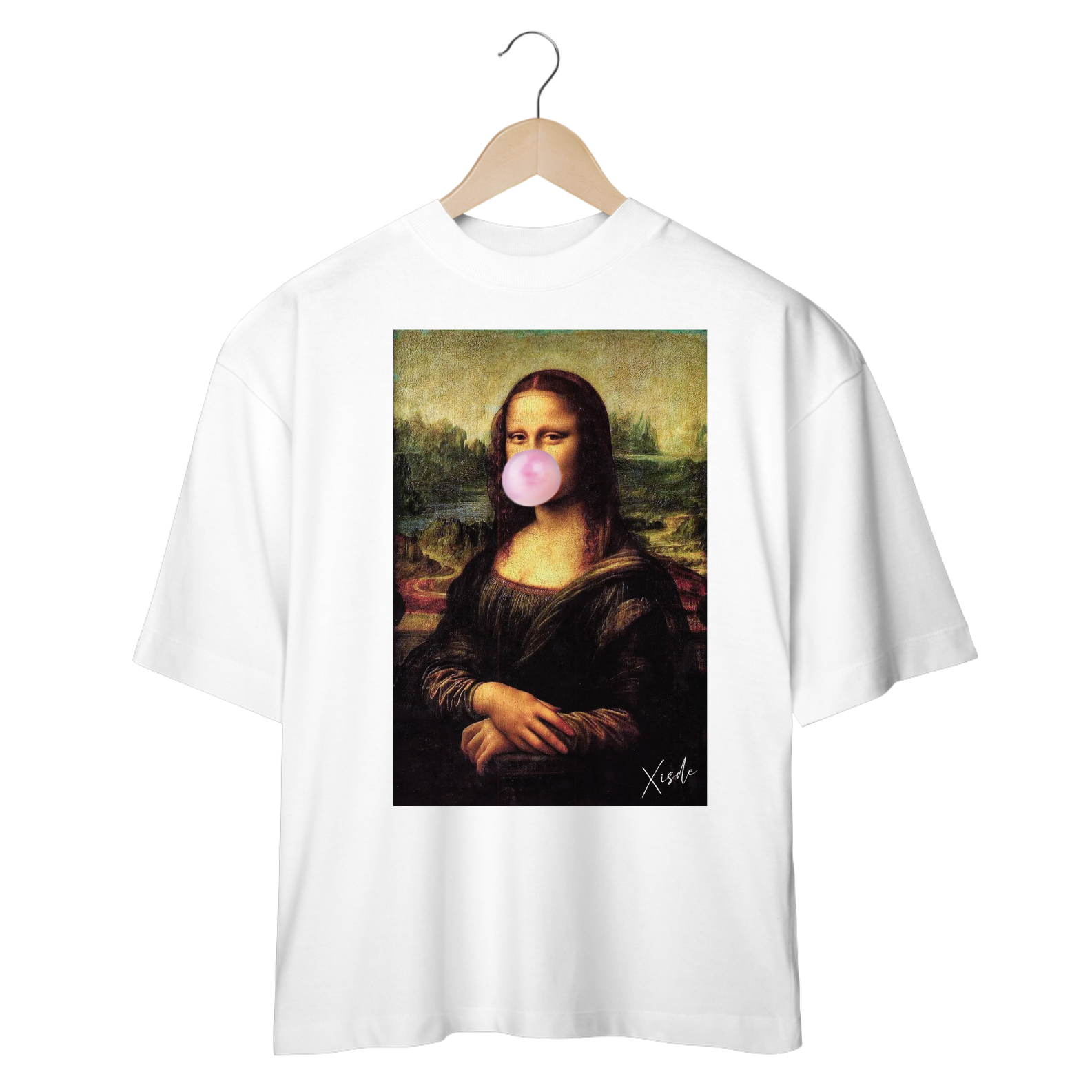 Camiseta oversize - Monalisa com chiclete