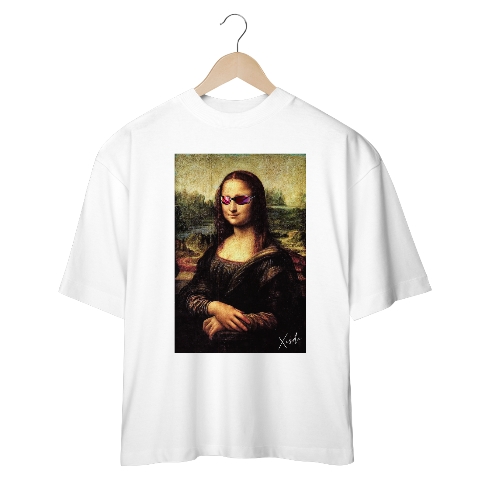 Camiseta oversize - Monalisa de oculos juliete