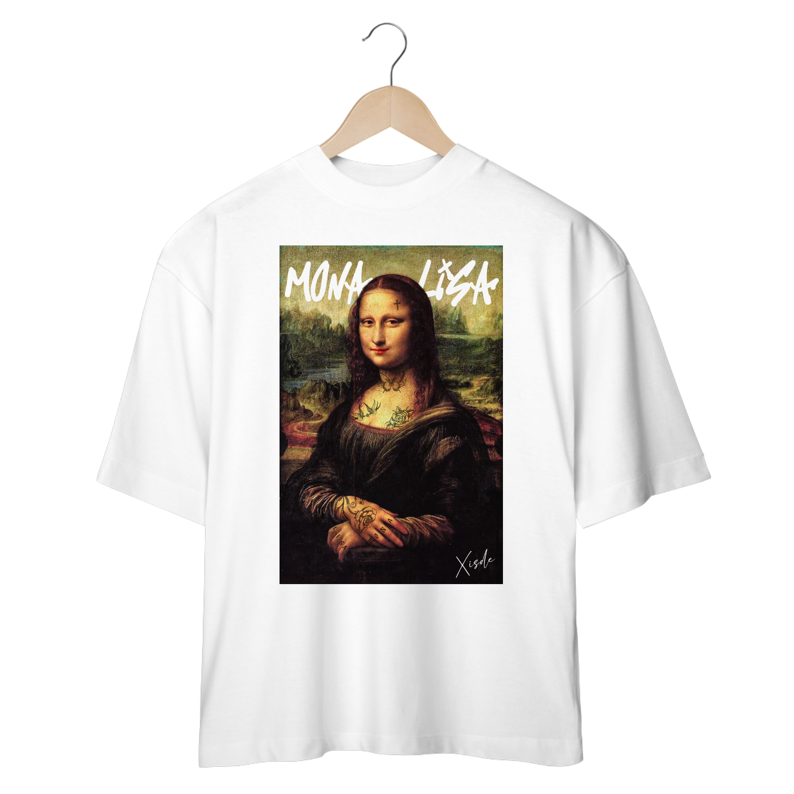 Camiseta oversize - Monalisa tatuada