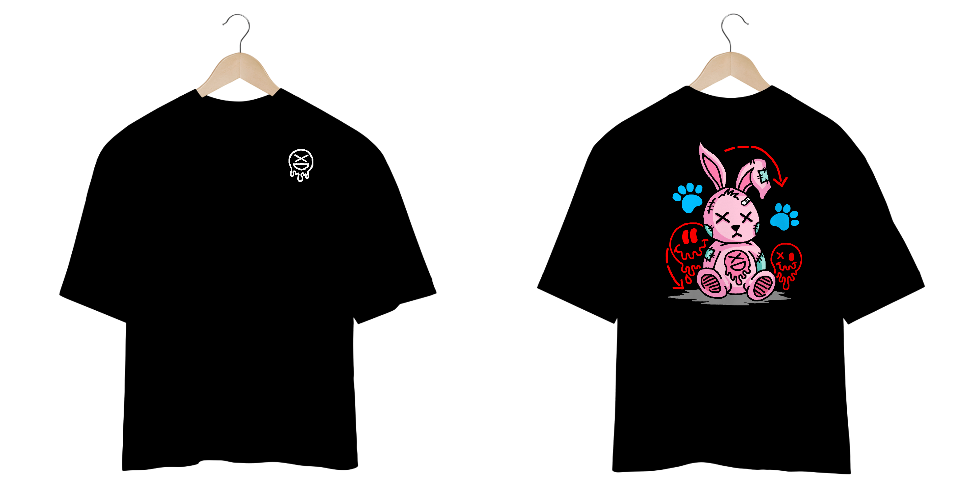 camisa oversized - ursinho de pelúcia coelho xD