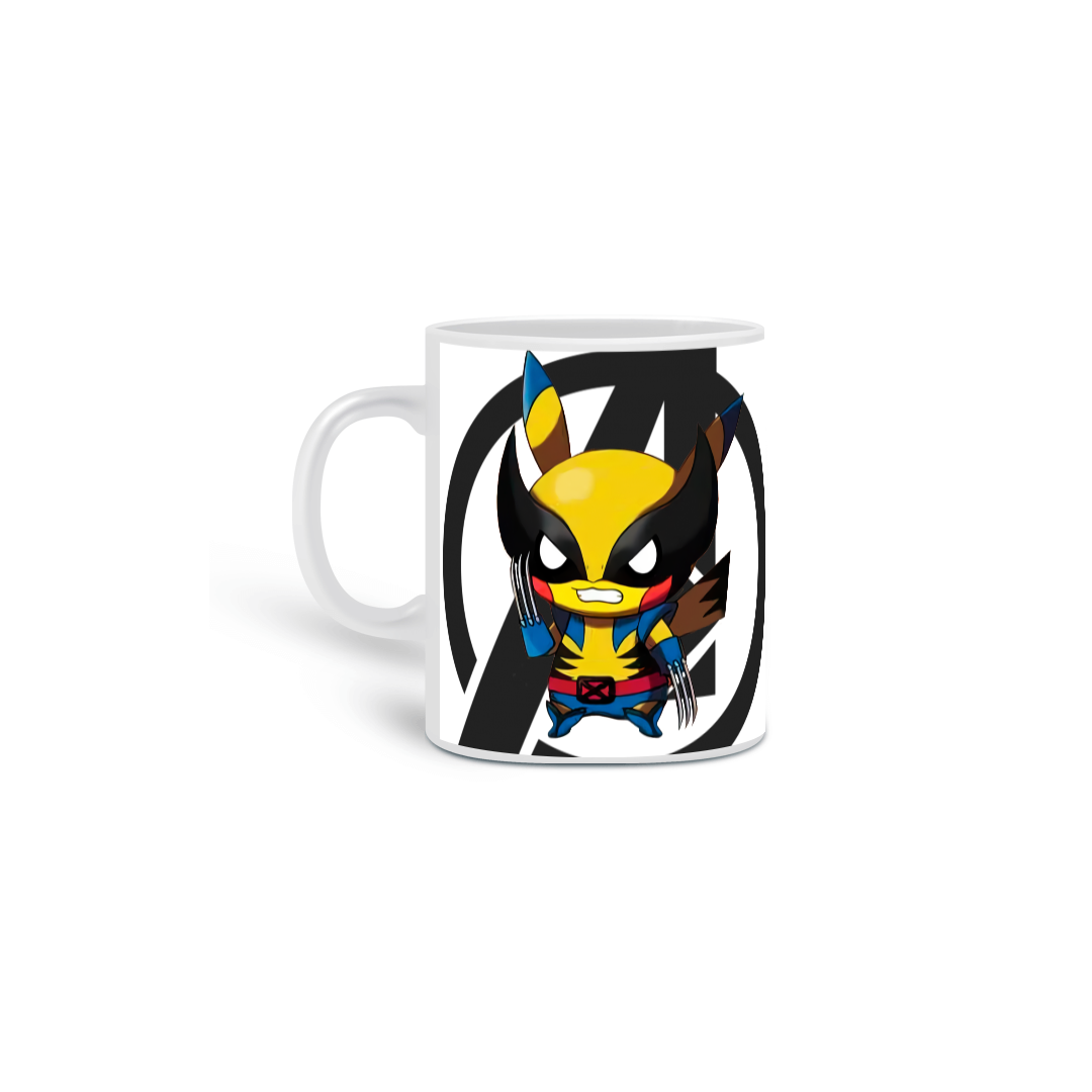 Caneca Pikachu Wolverine e Thor