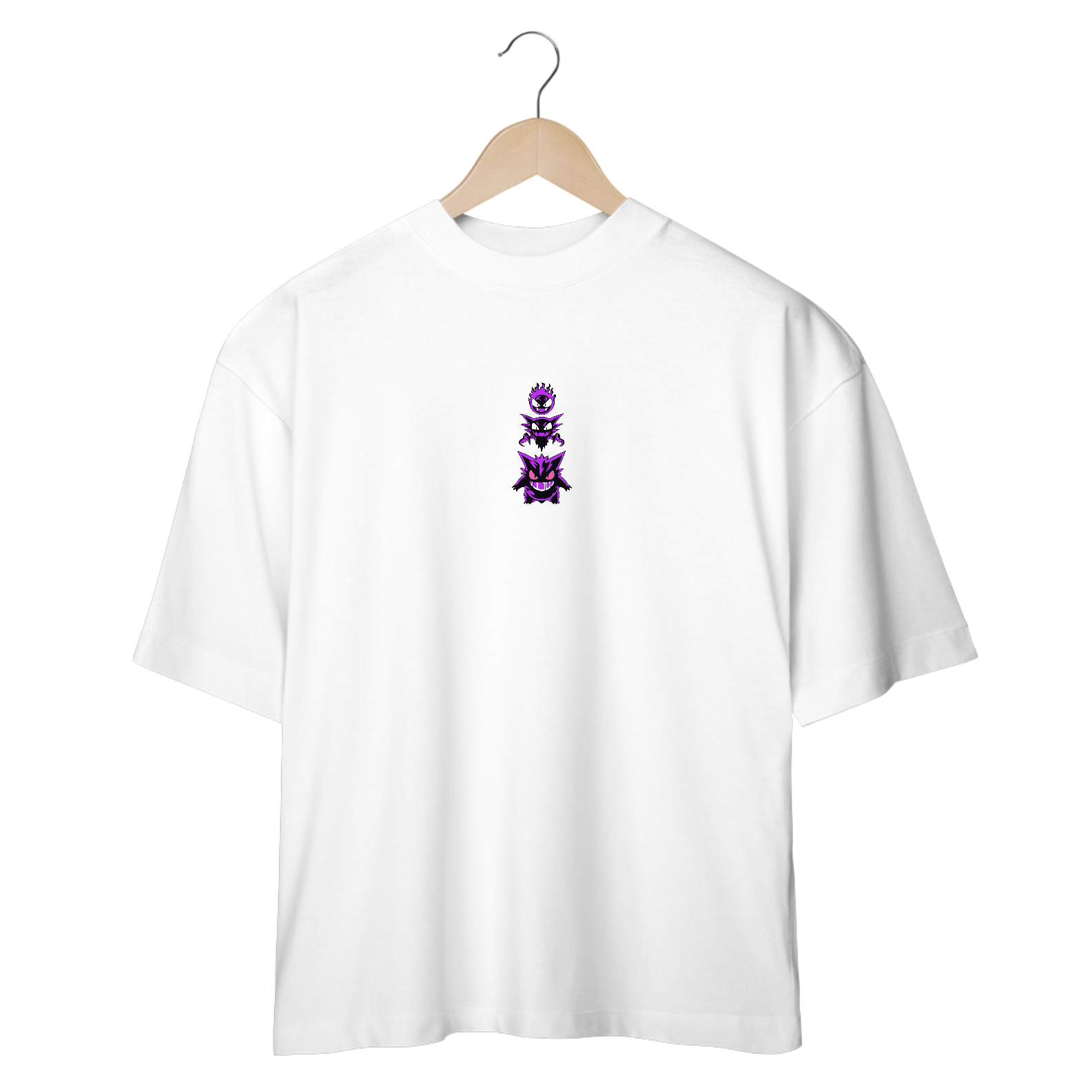 Nome do produto: Camiseta Oversized Gengar Evolution - Pokémon - Estilo Minimalista