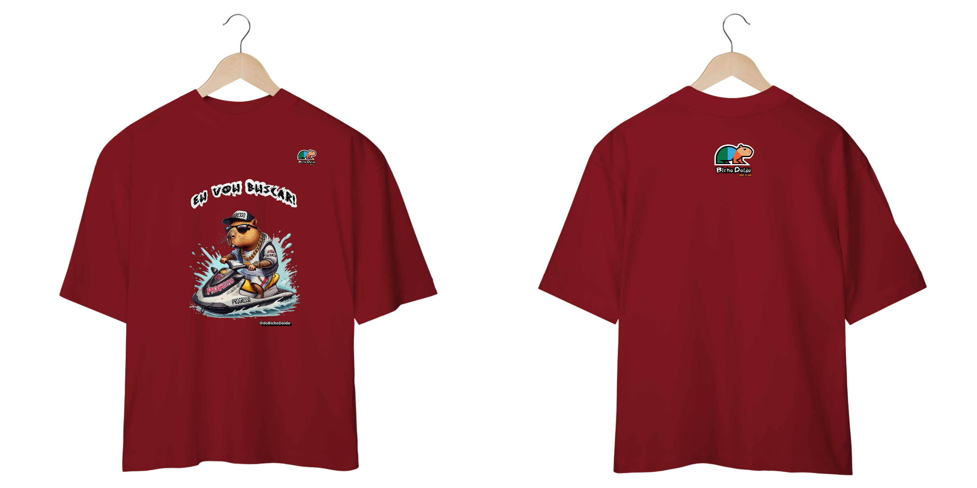 Camiseta Oversized, Eu vou buscar, Na onda do Jetsky, Bicho Doido