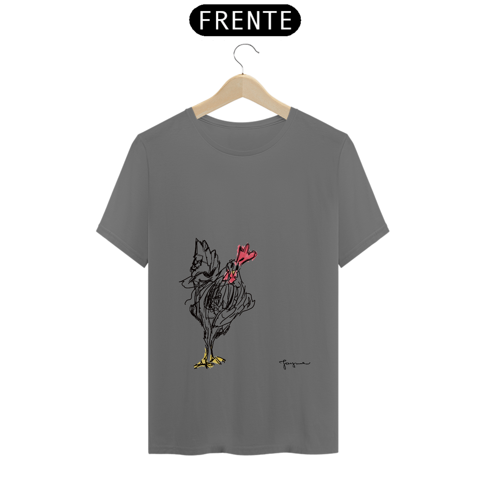 Camiseta Primeira Galinha - Malha Estonada