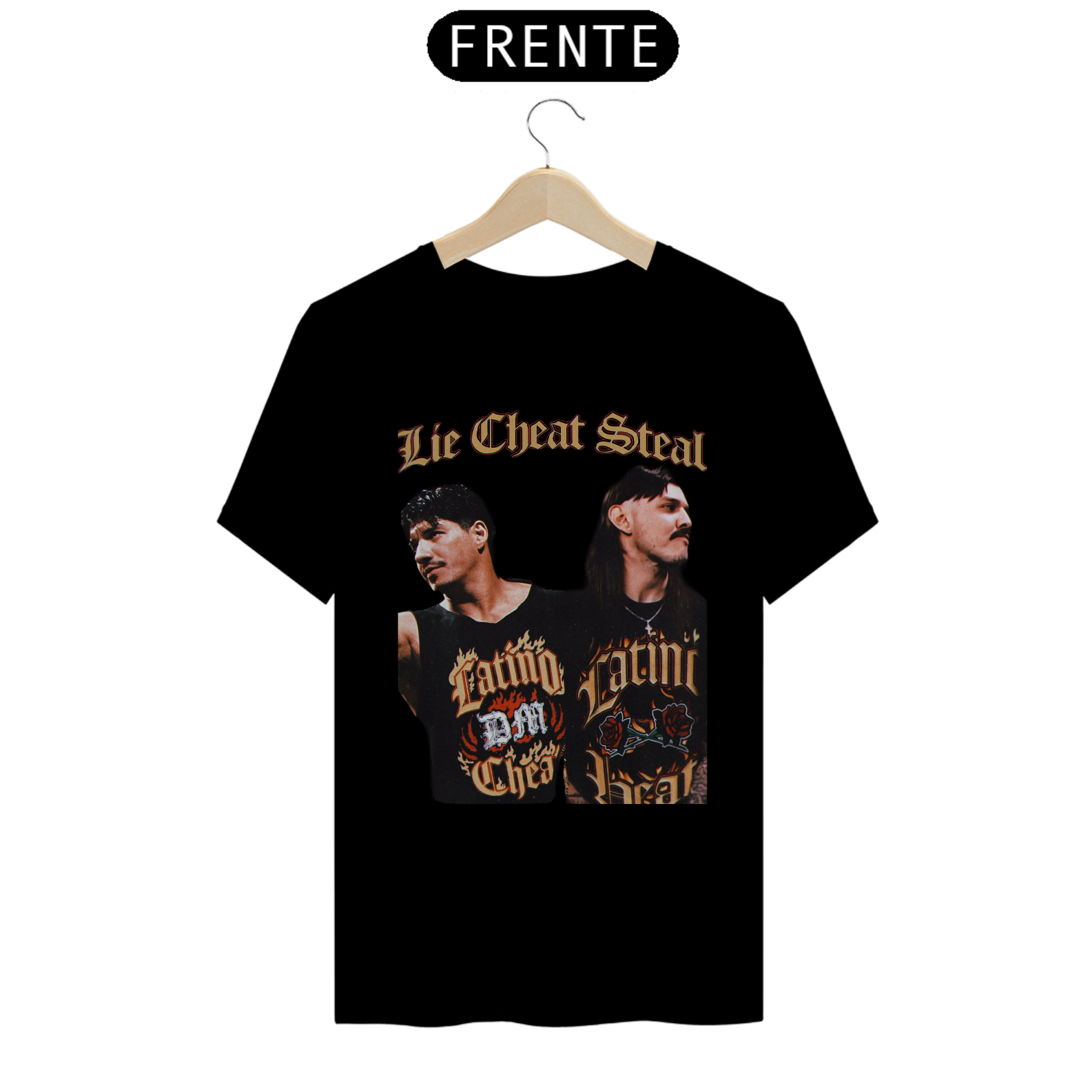 Camiseta Dominik Mysterio e Eddie Guerrero - Lie cheat steal