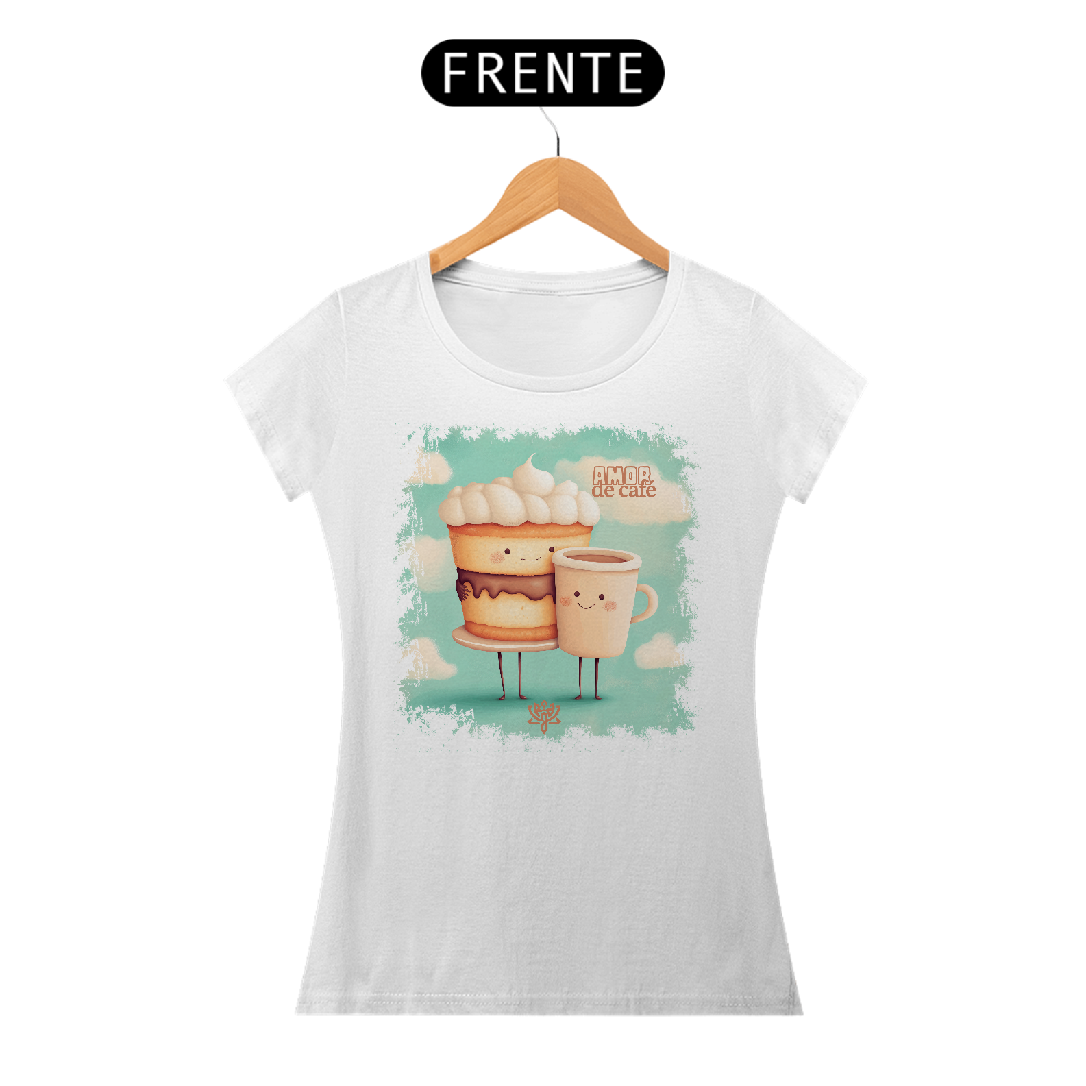 T-shirt Baby Look Amor de Café