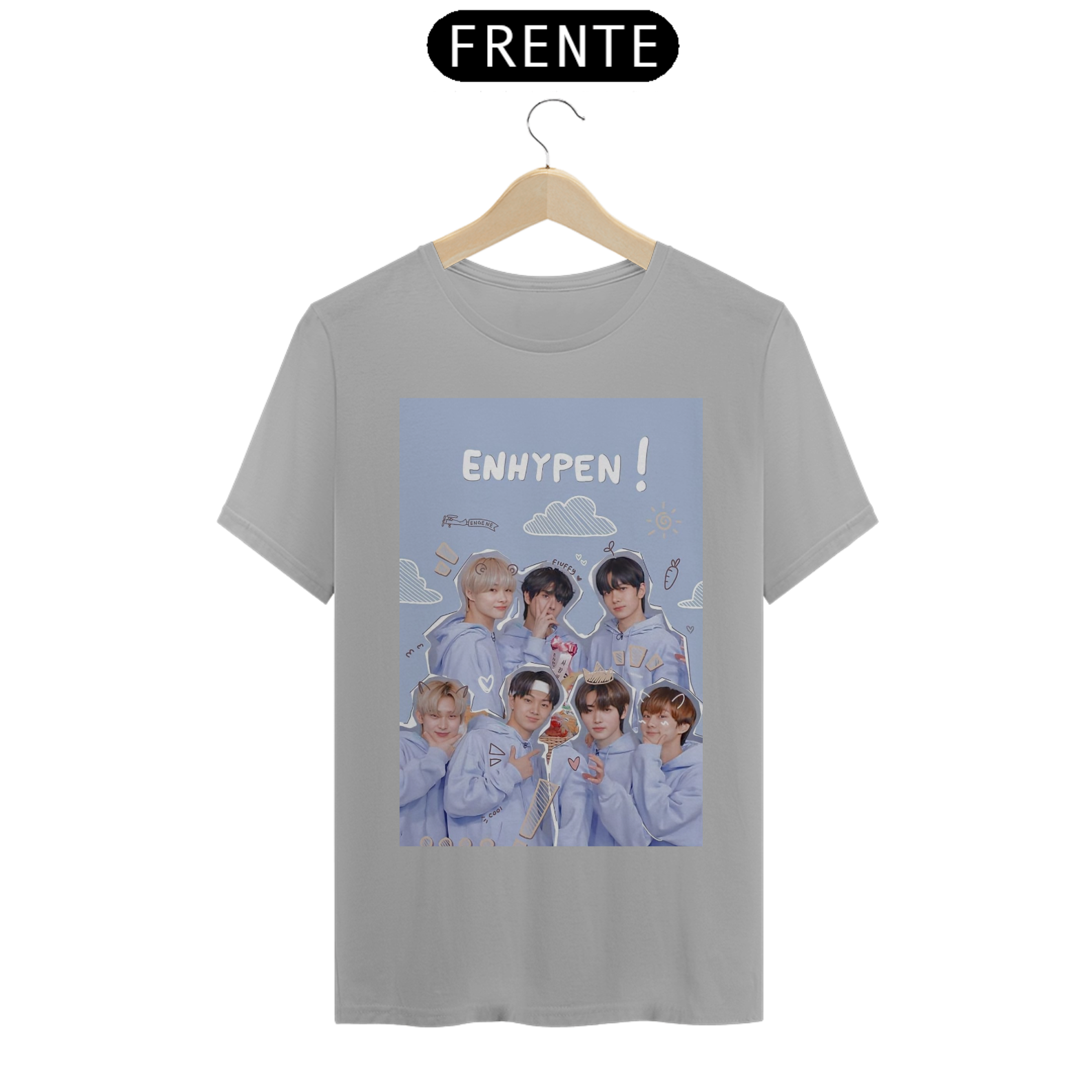 camisa do Enhypen estampa azul