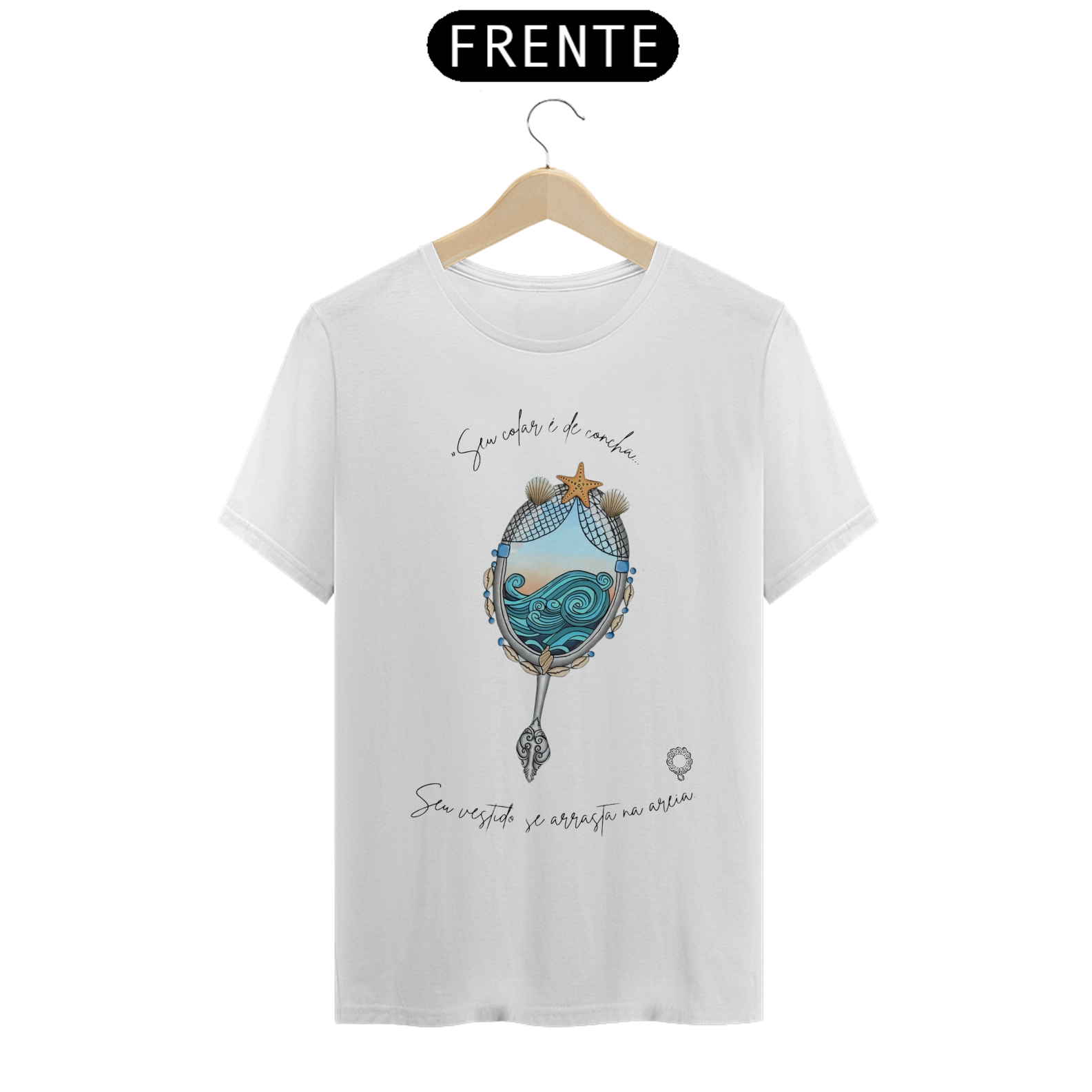 CAMISA T-SHIRT BRANCA - SEU COLAR É DE CONCHA