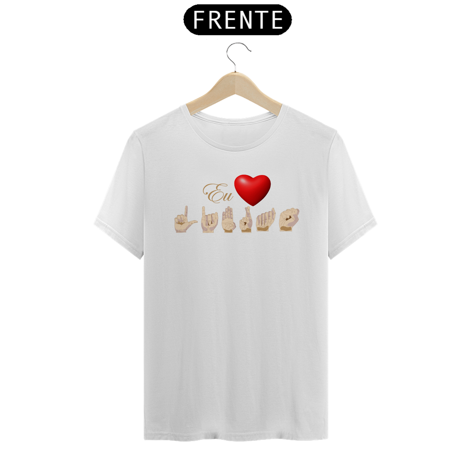Camiseta Classic Masculina Libras Coração