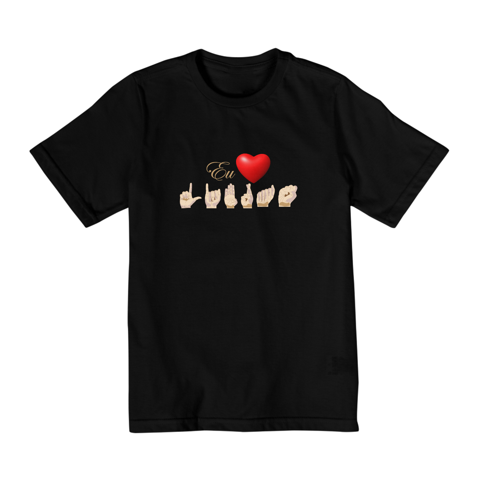 Camiseta Infantil (10 A 14) Libras Coração