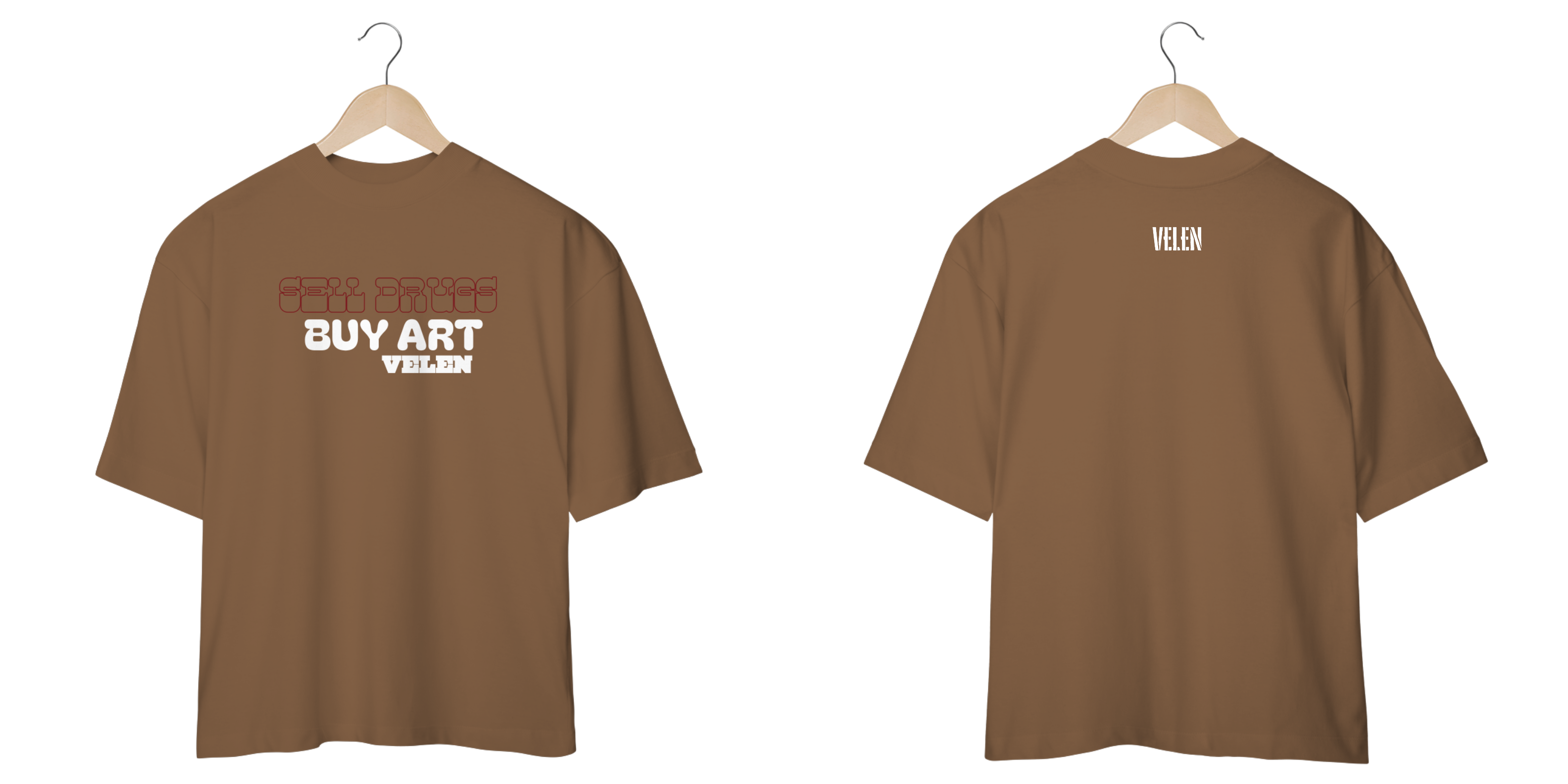 CAMISA OVERSIZED ART MARROM 