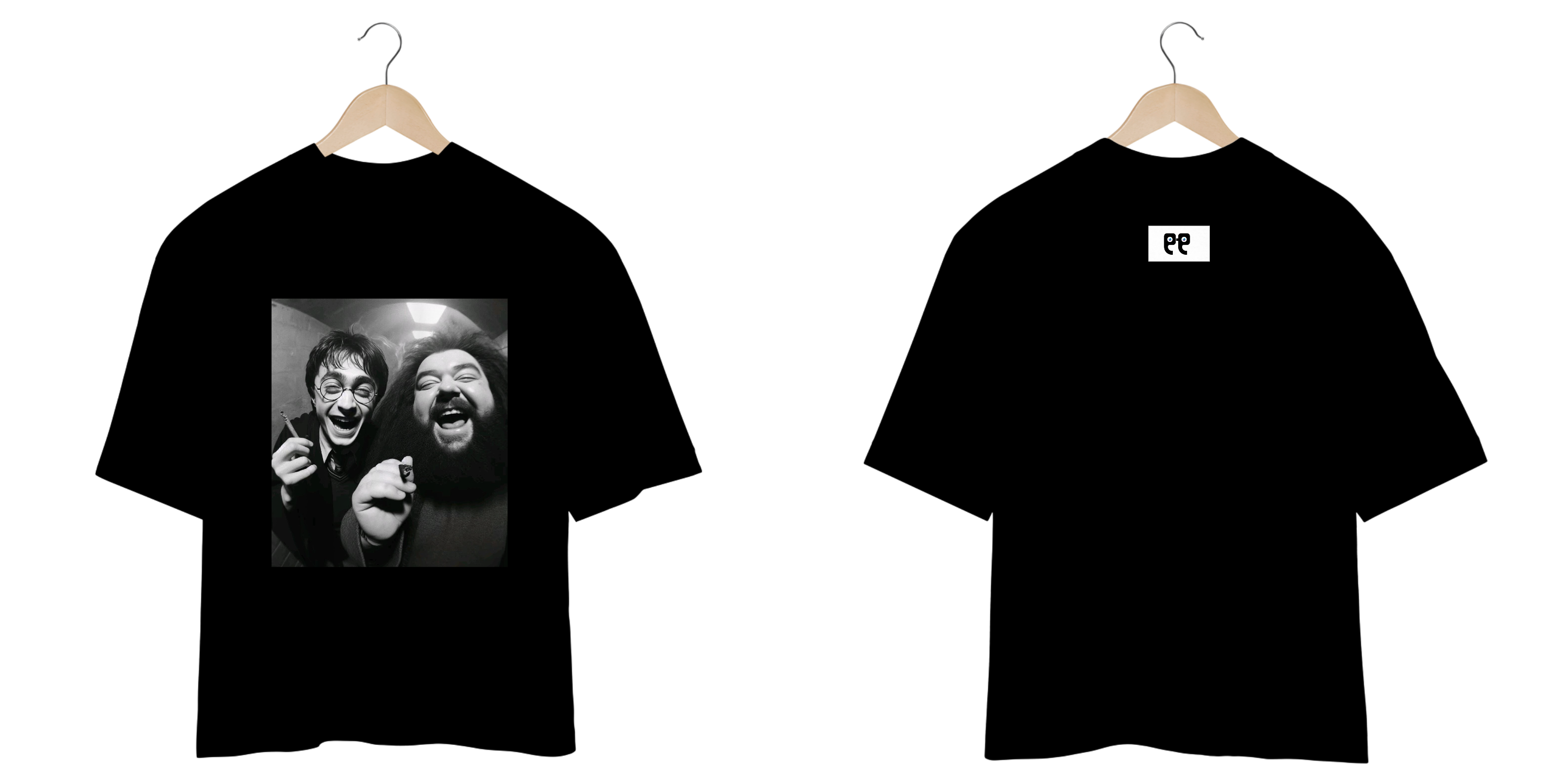 Camiseta Oversized - Harry Potter - Harry e Hagrid fumando