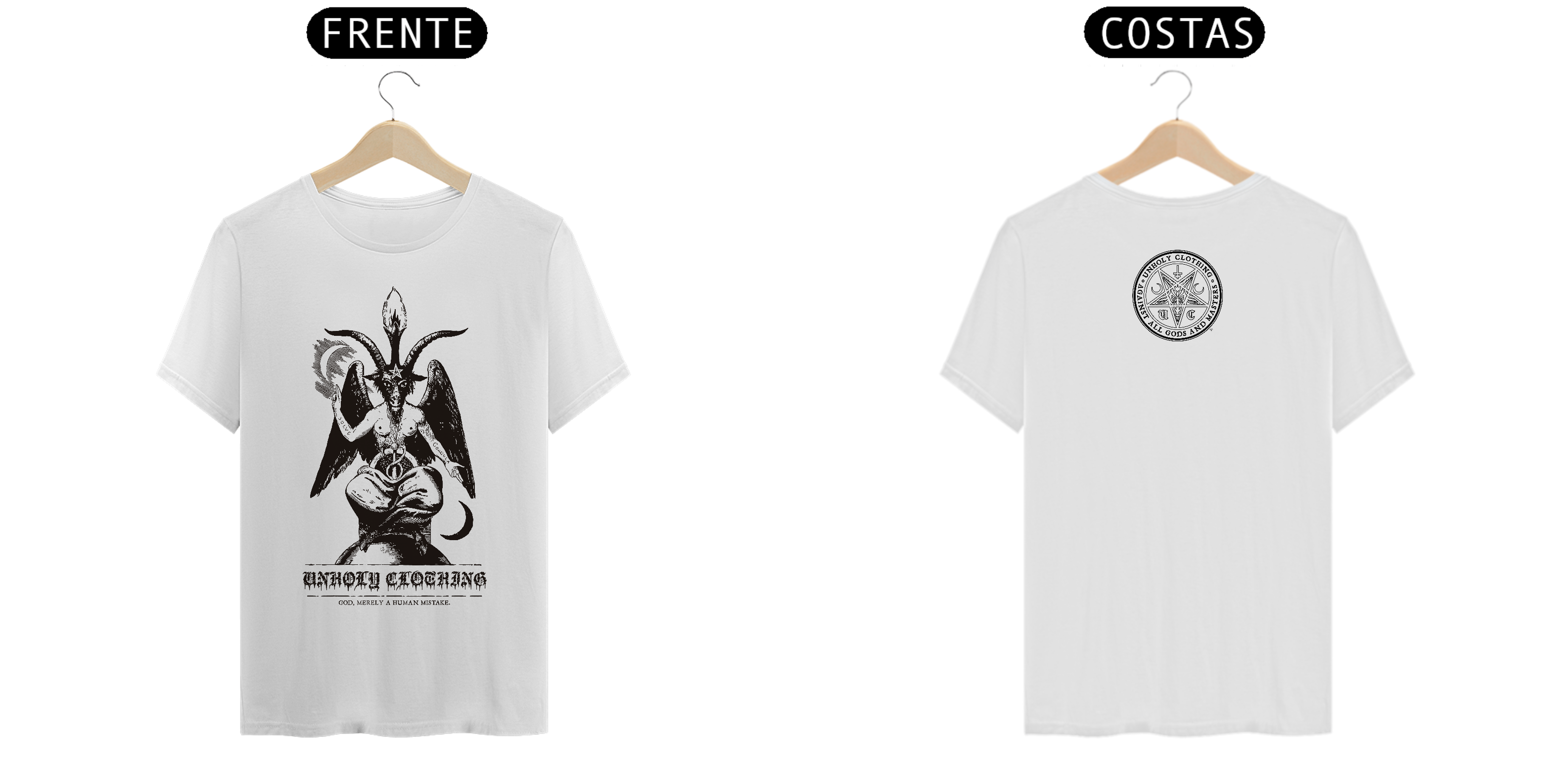 Camiseta Manga Curta BAPHOMET (branca)
