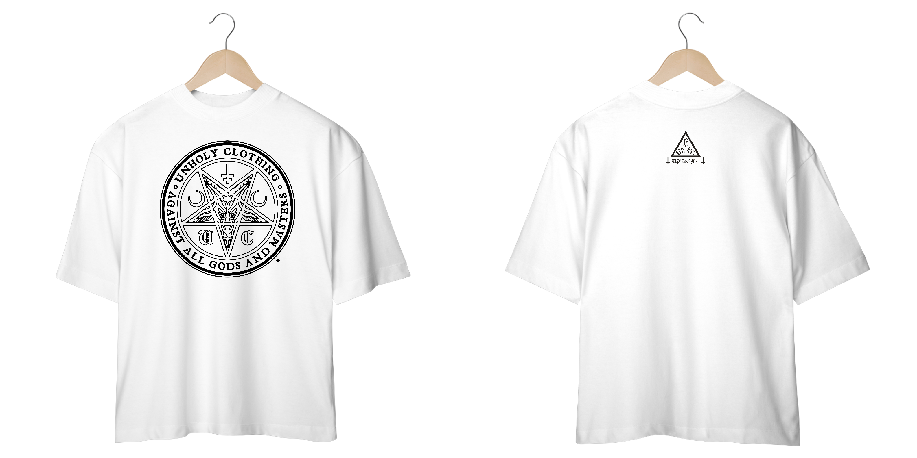 Camiseta Oversize PENTAGRAMA UNHOLY (branca)