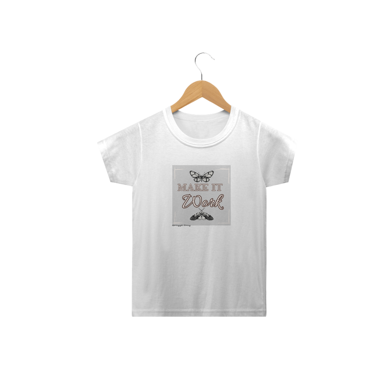 Camiseta Infantil Borboleta Frase Make It Work