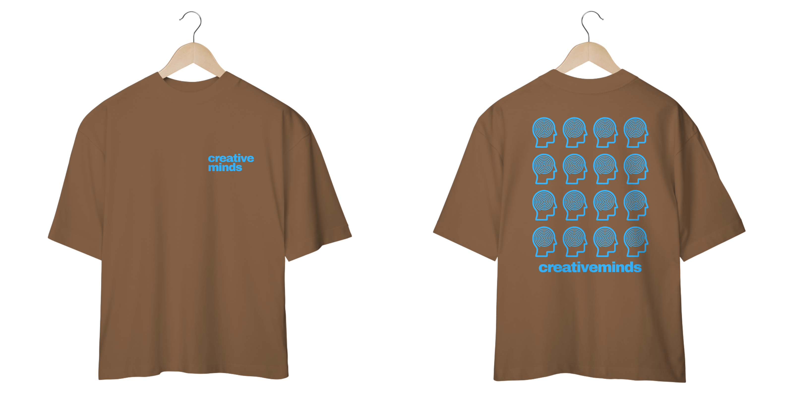 Camiseta Oversized IMAGINATION HEADS - Marrom