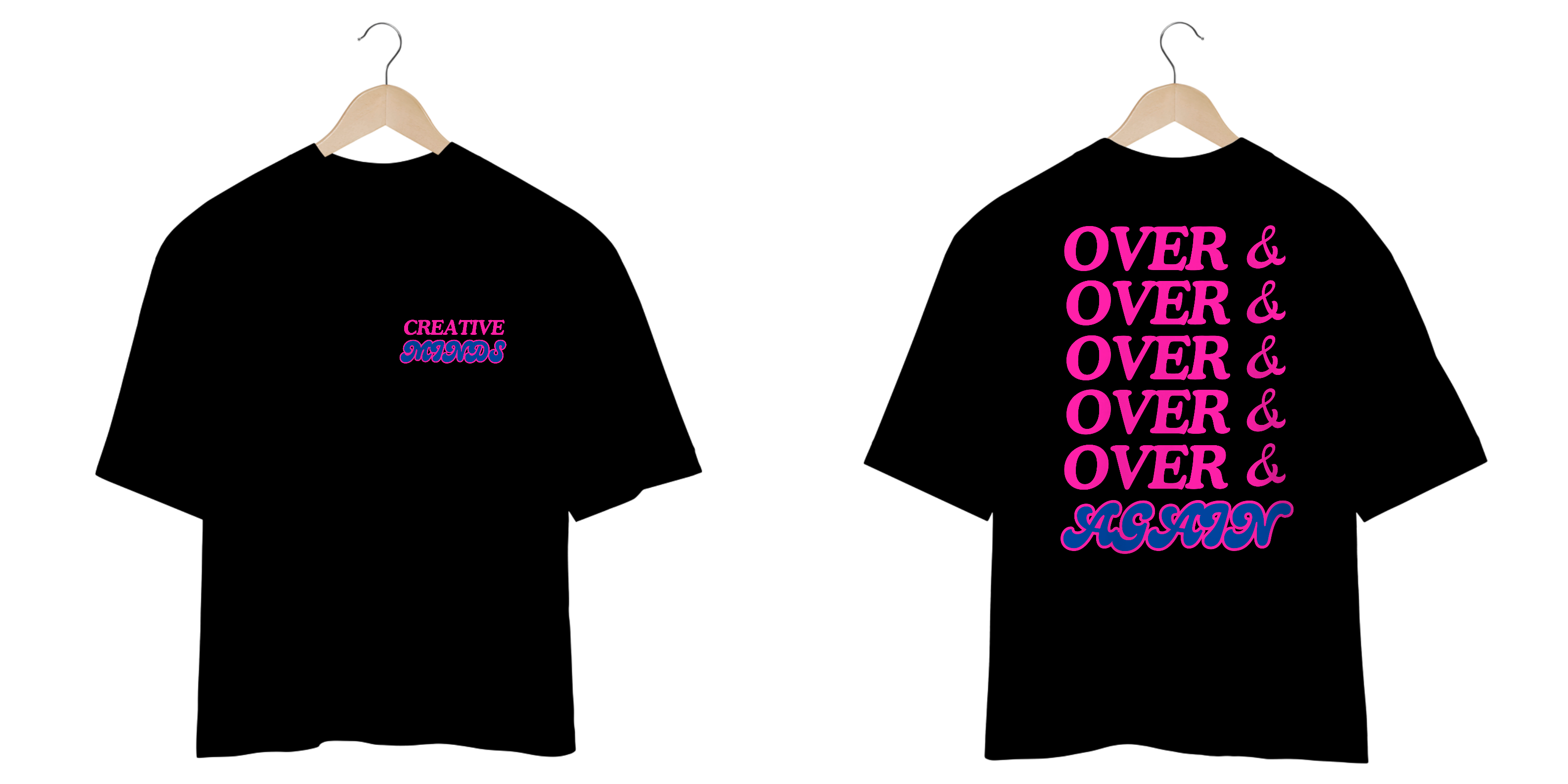 Camiseta Oversized OVER AGAIN - Preto