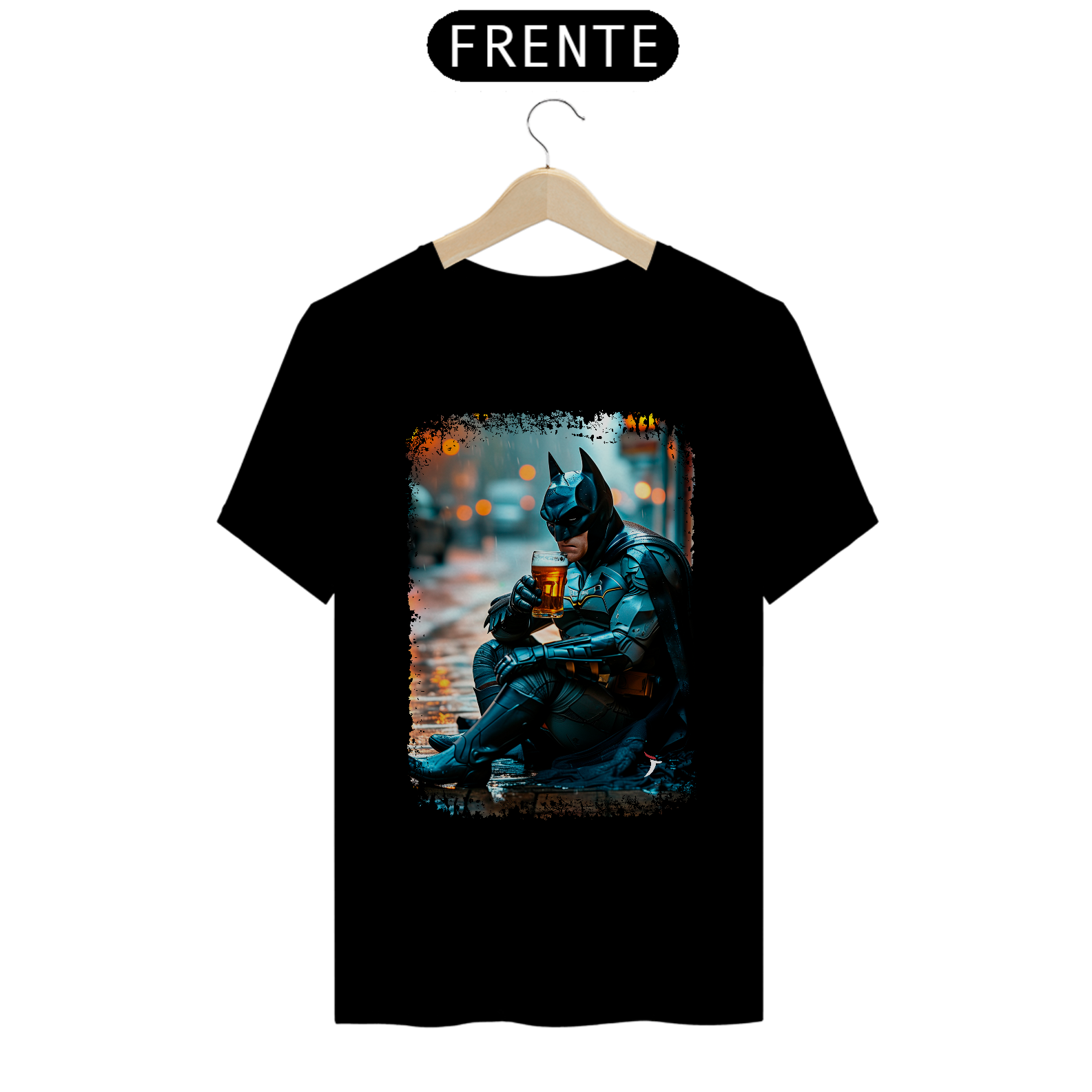 Camiseta Batman Bebendo Cerveja - Modelo 1