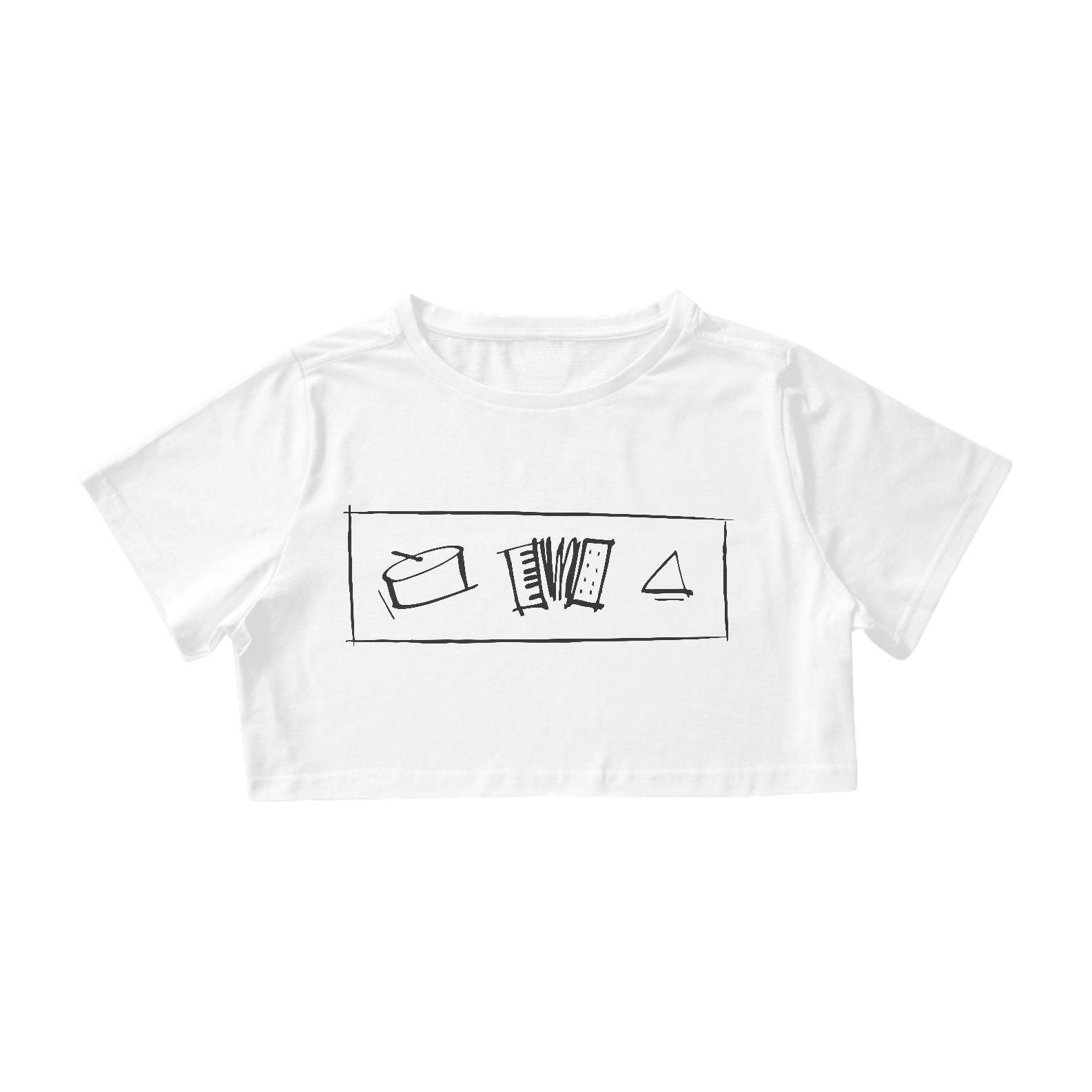 Camisa Cropped Forró 3 Elementos - Branca