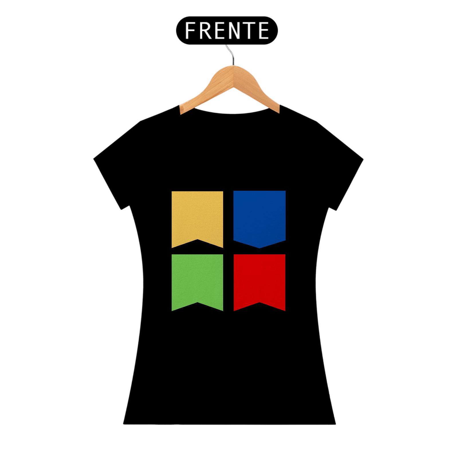 Camiseta Baby Long Quality Eu Amo Arraiá - Flags