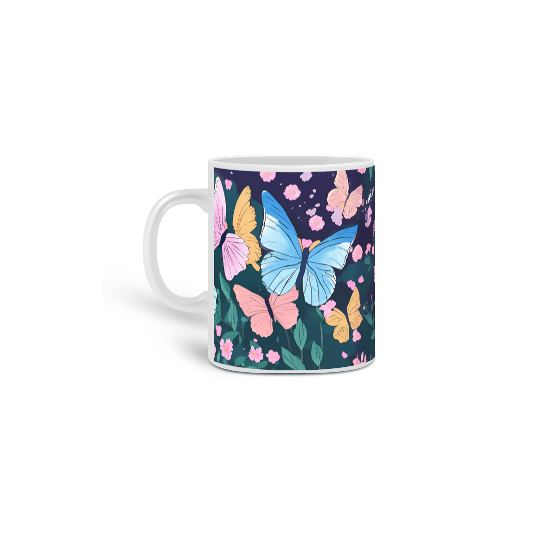 Nome do produto: Caneca - Borboletas Jardim Encantado