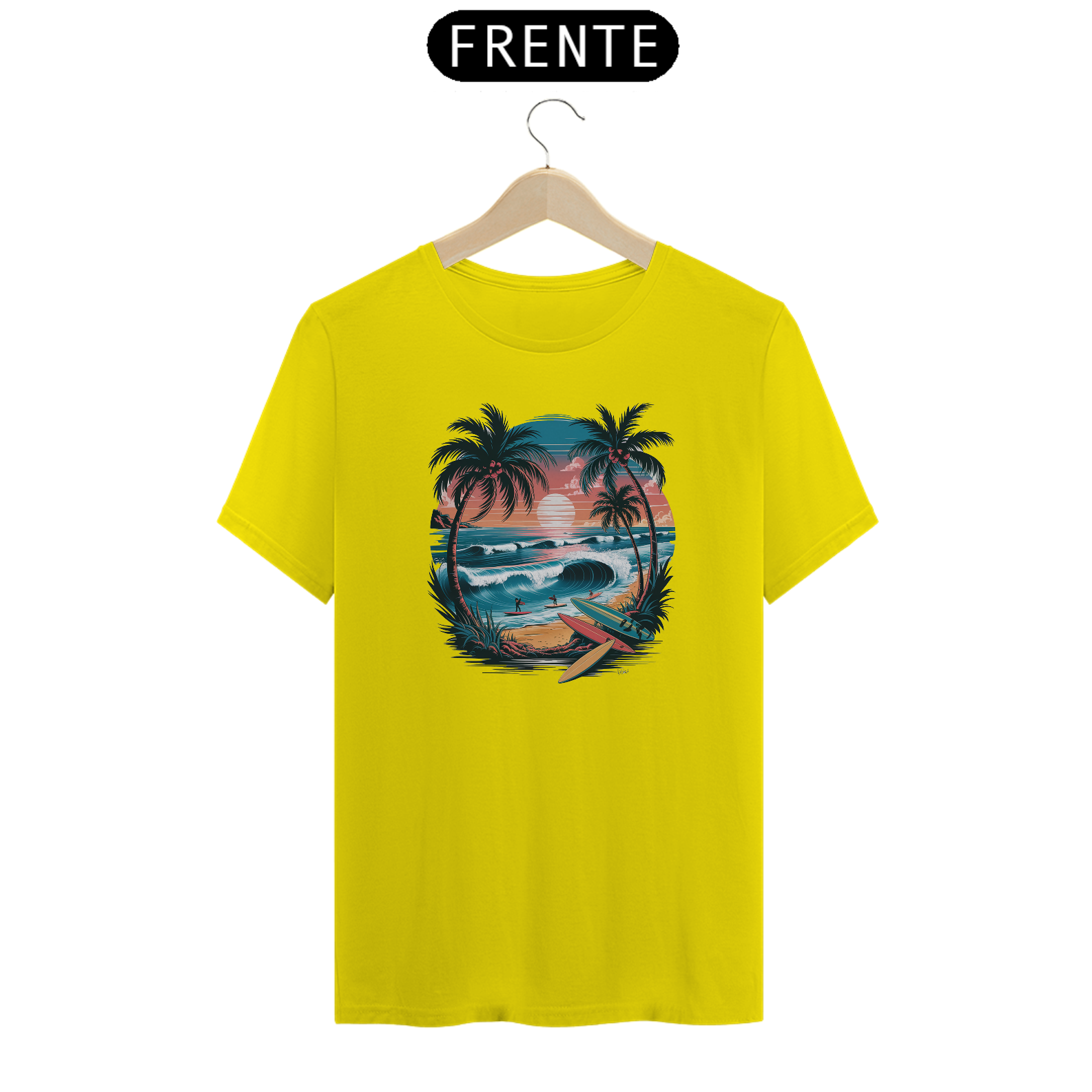 T-Shirt Quality Estampa Surf Palmeiras Sol Verão 