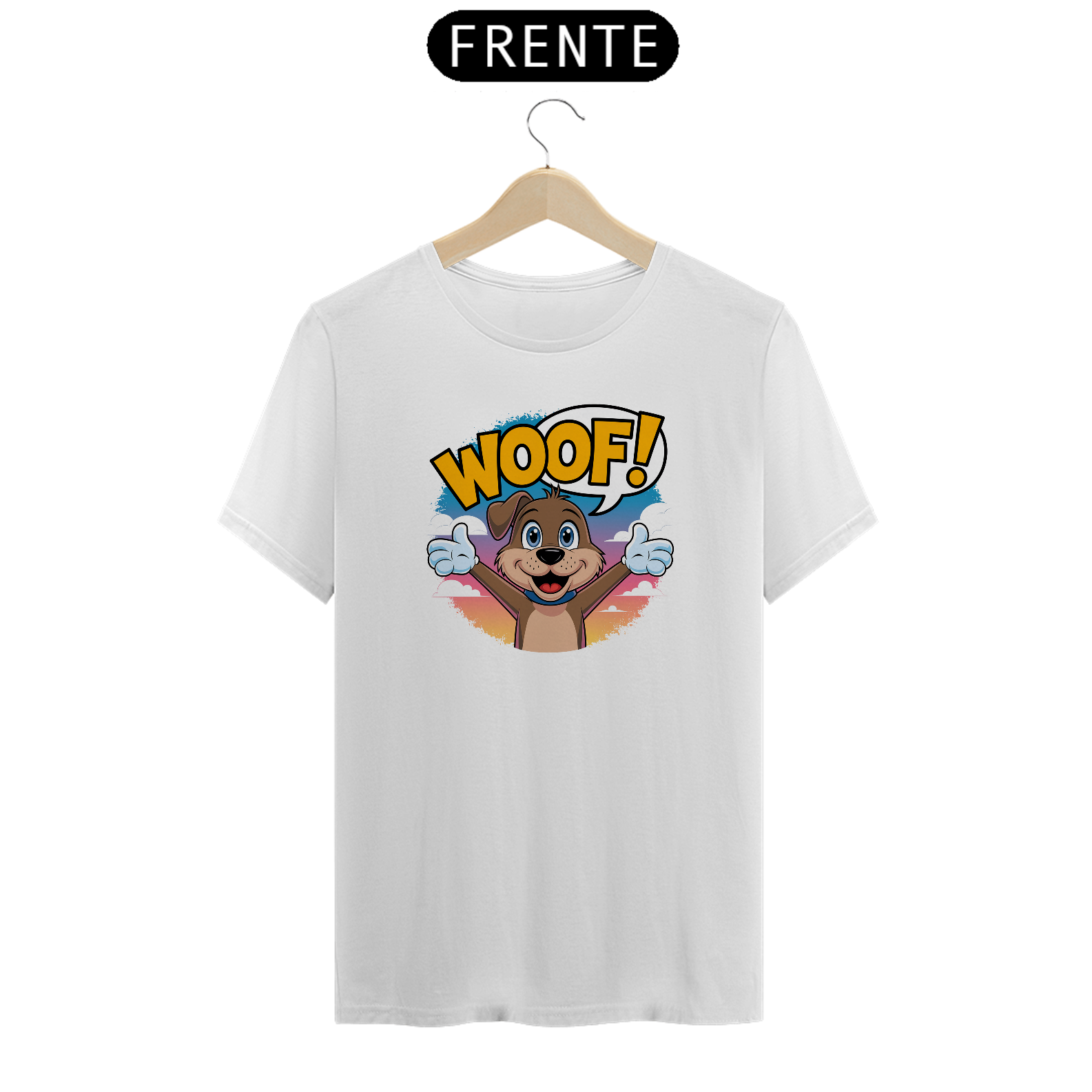 T-shirt Classic com Estampa de Cão Woof