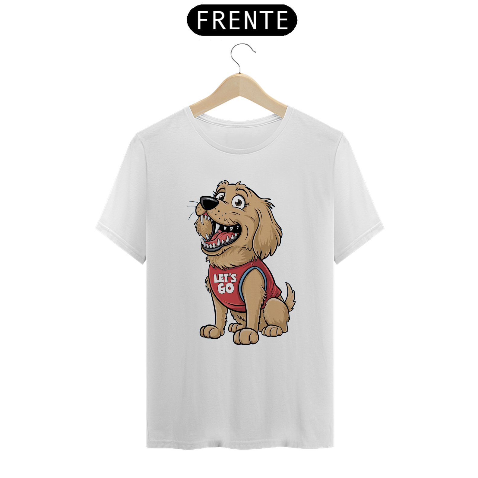 T-Shirt Classic Estampa  de um Cao golden retriever