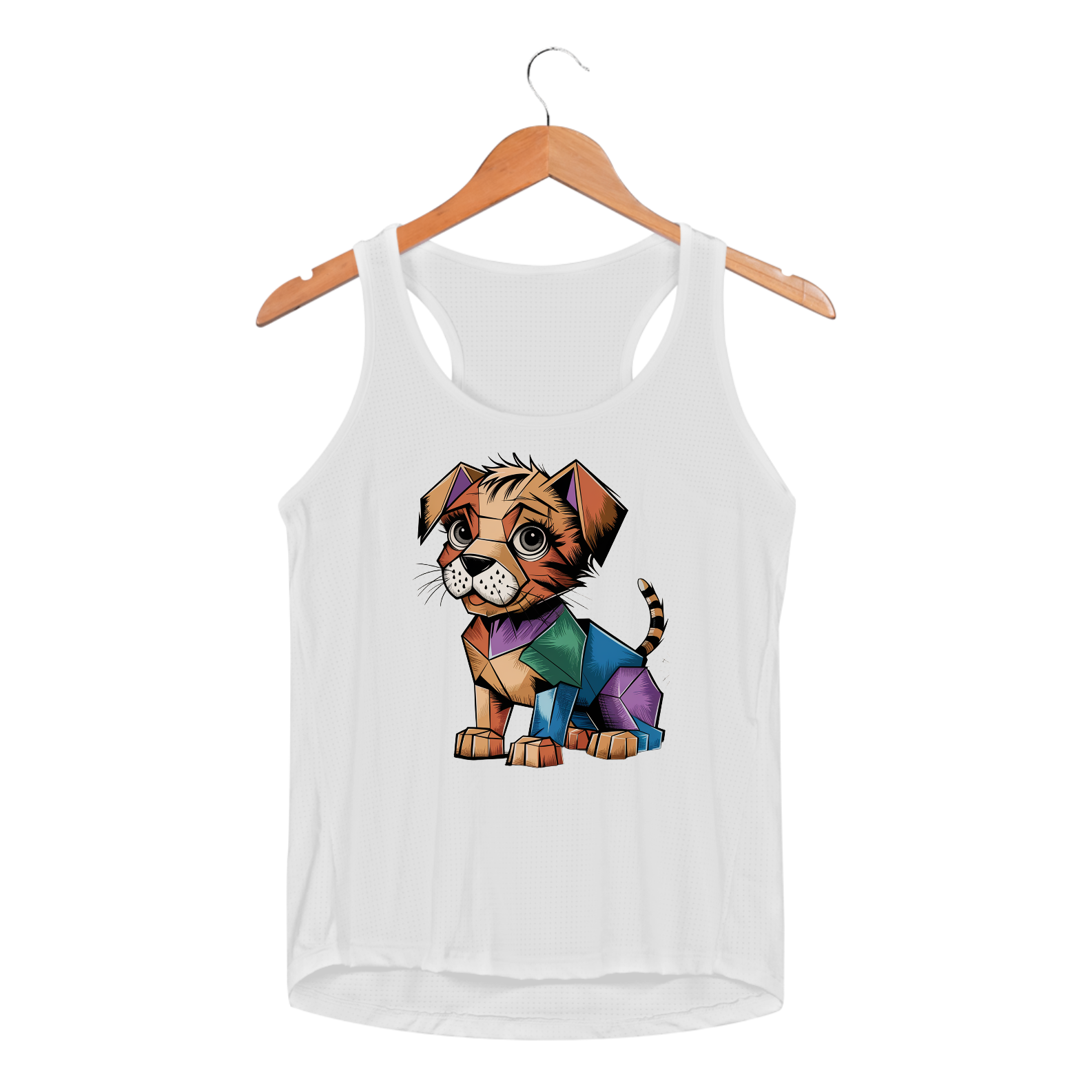 Regata Feminina Sport Dry UV Estampa Gato Cubismo