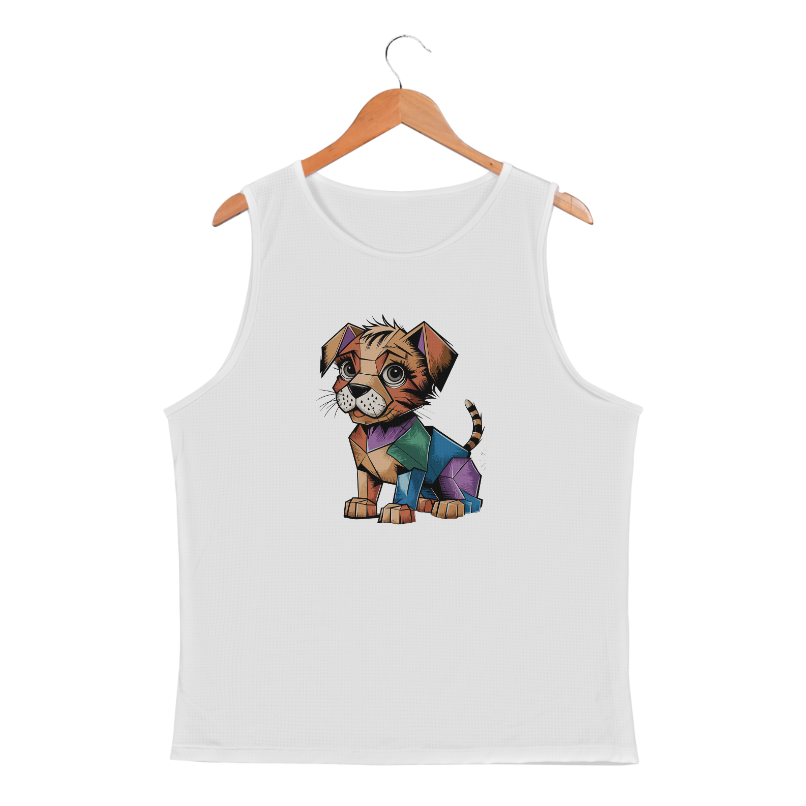 Regata Masculina Sport Dry UV Estampa Gato Cubismo