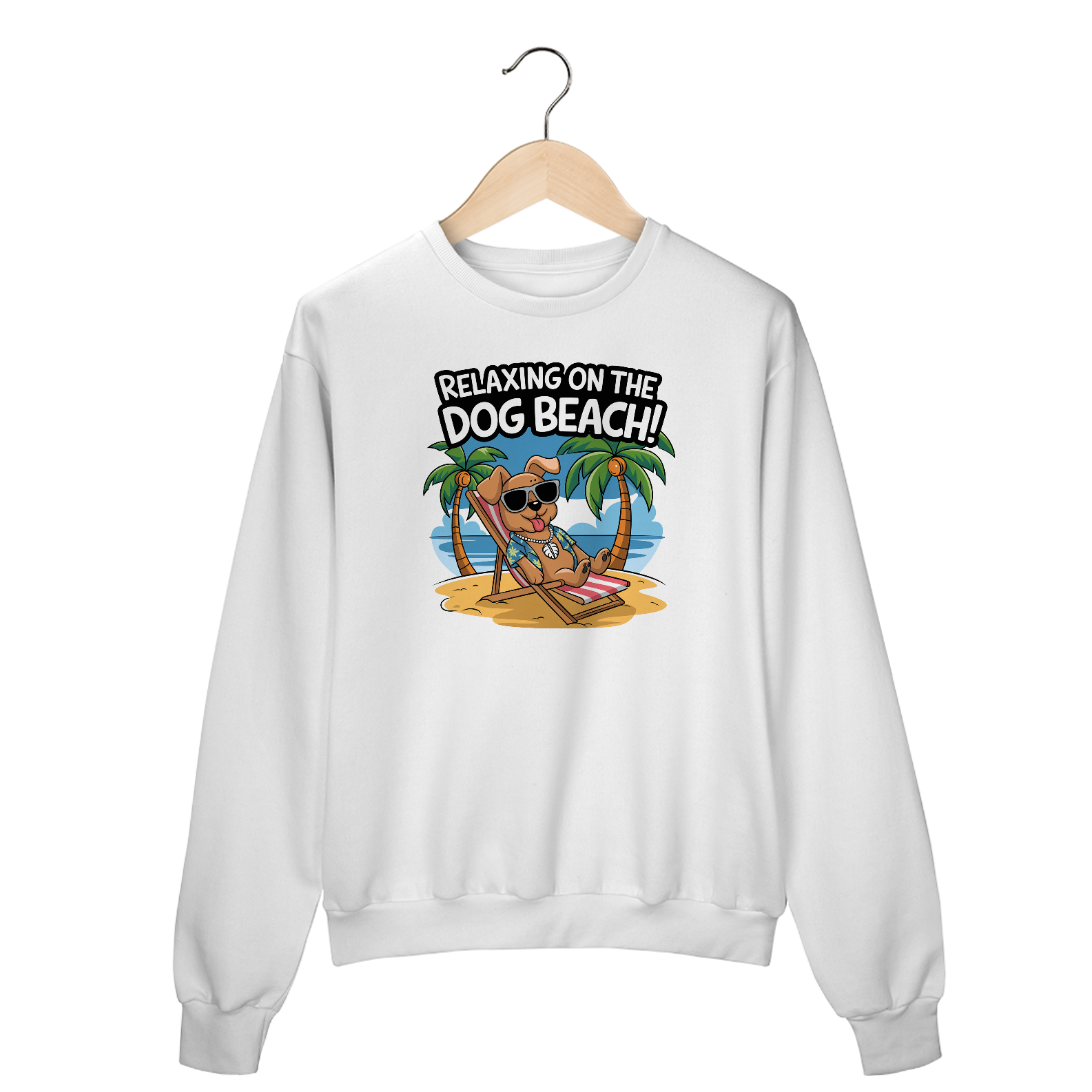 Moletom Fechado Estampa Cao na Praia Relax
