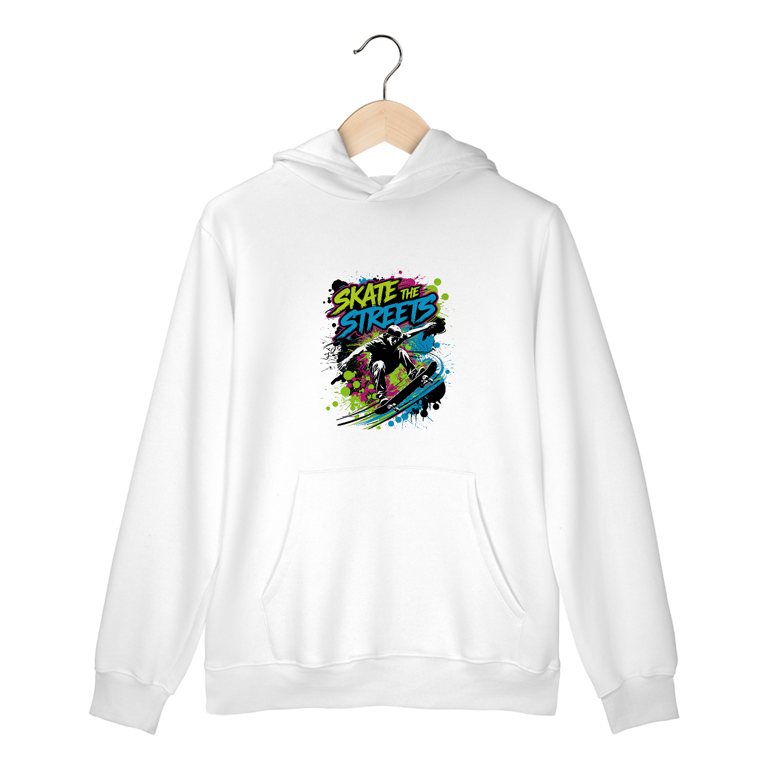 Moleton Canguru com Bolso e Capuz Skate no Ar