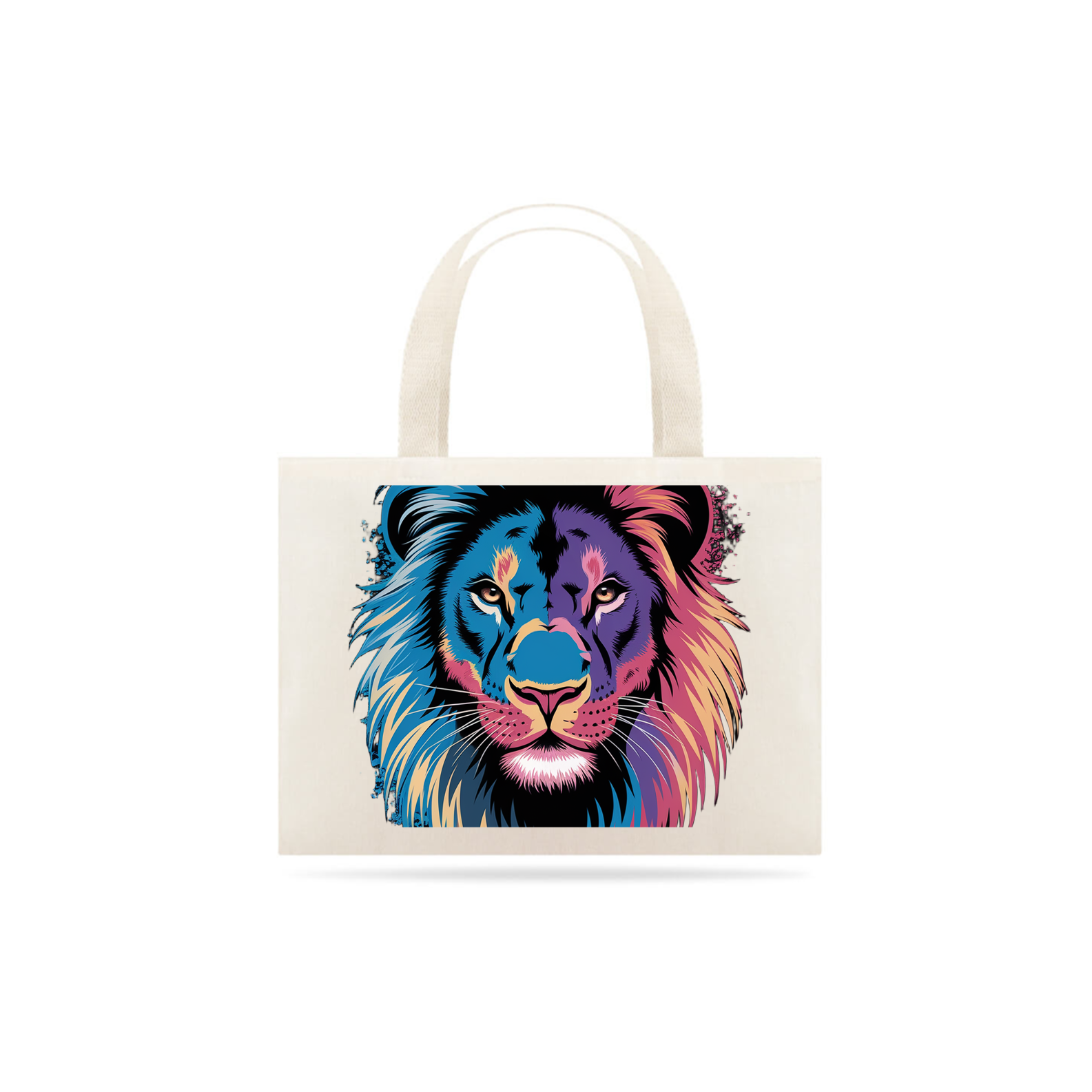 Eco Bag Grande Estampa Leão Colorido