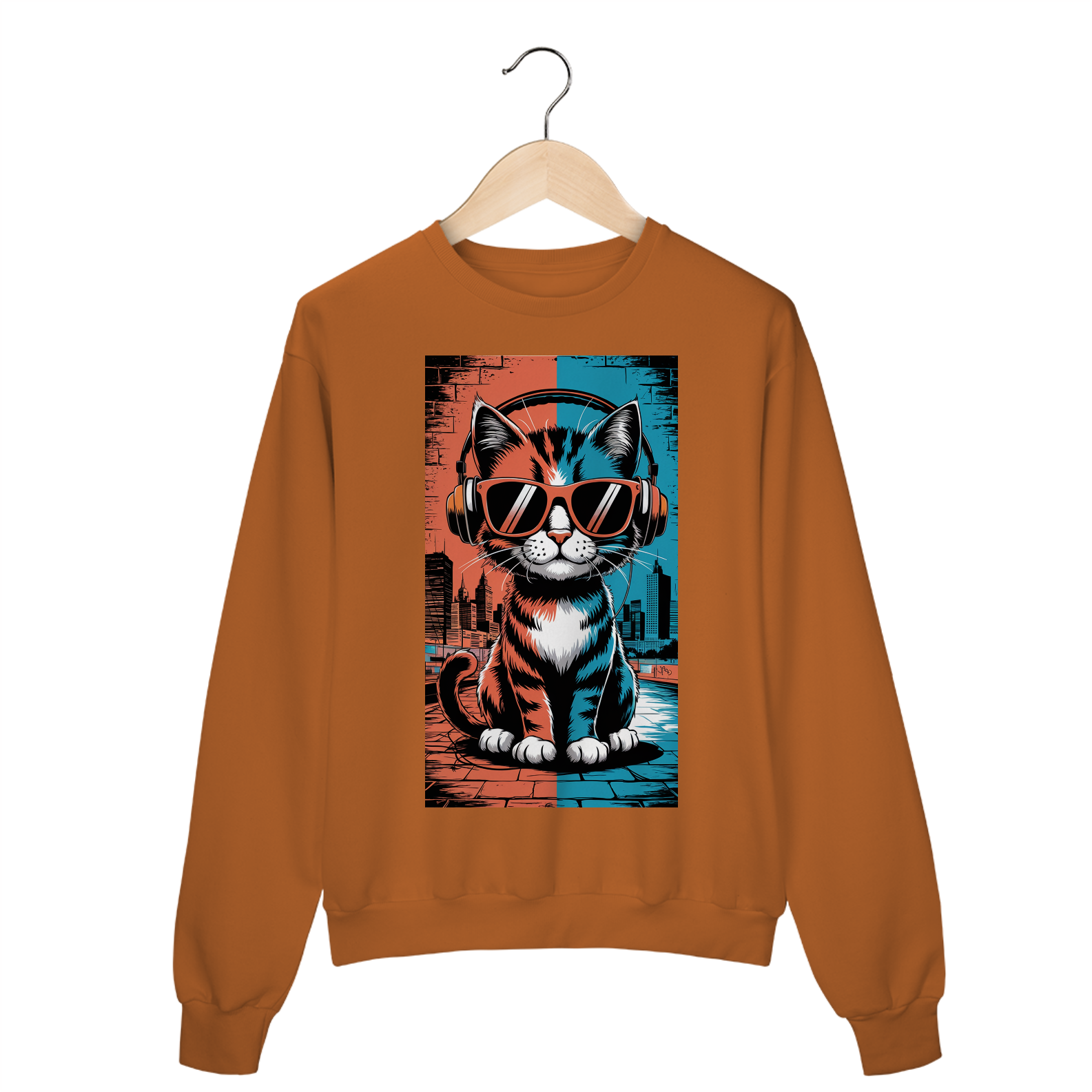 Moletom Fechado Estampa Gato POP