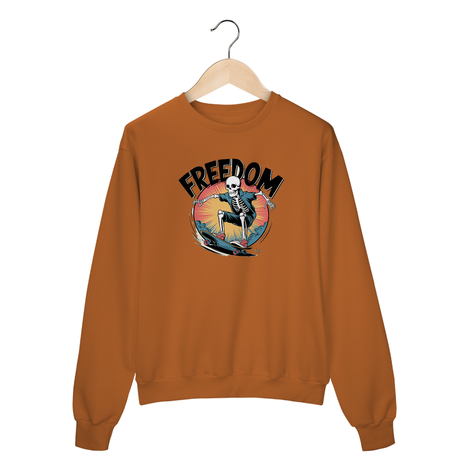 Moletom Fechado Estampa Skate Esqueleto