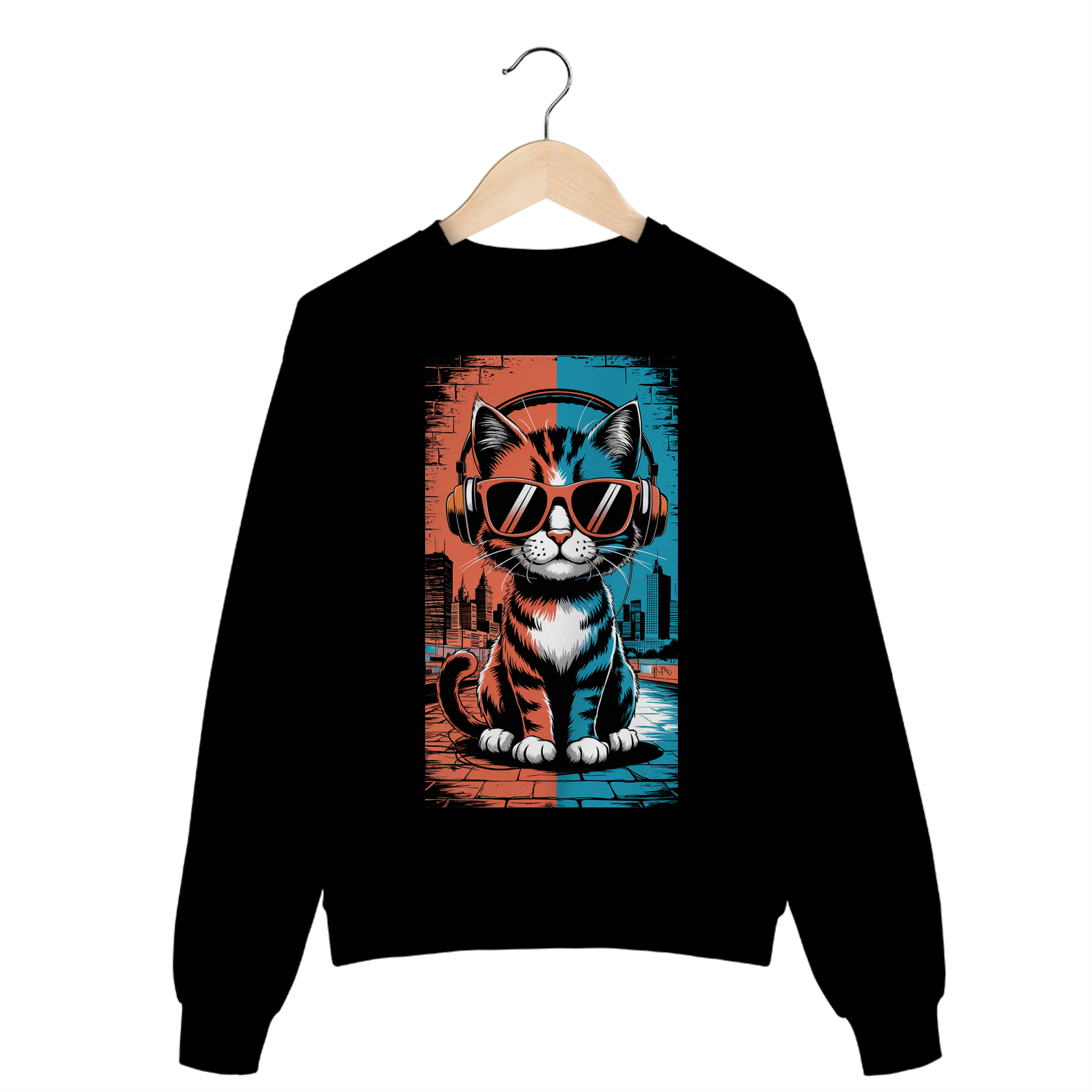 Moletom Fechado Estampa Gato POP