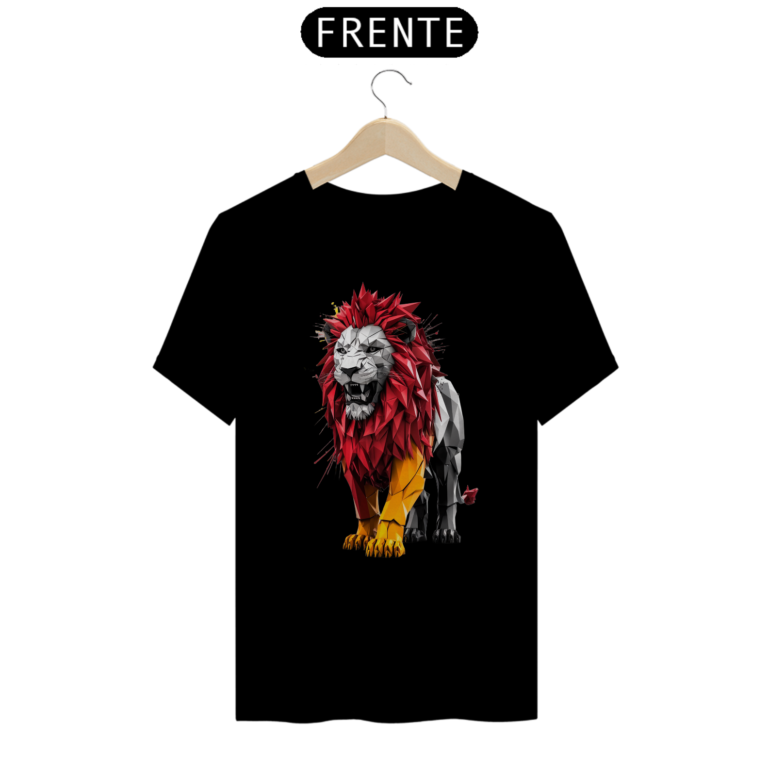 T-Shirt Quality Estampa Leão Colorido Corpo