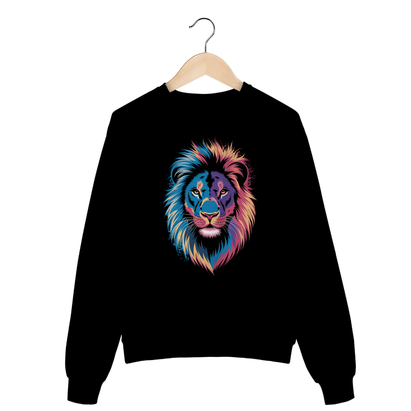 Moletom Fechado Estampa Leão Colorido